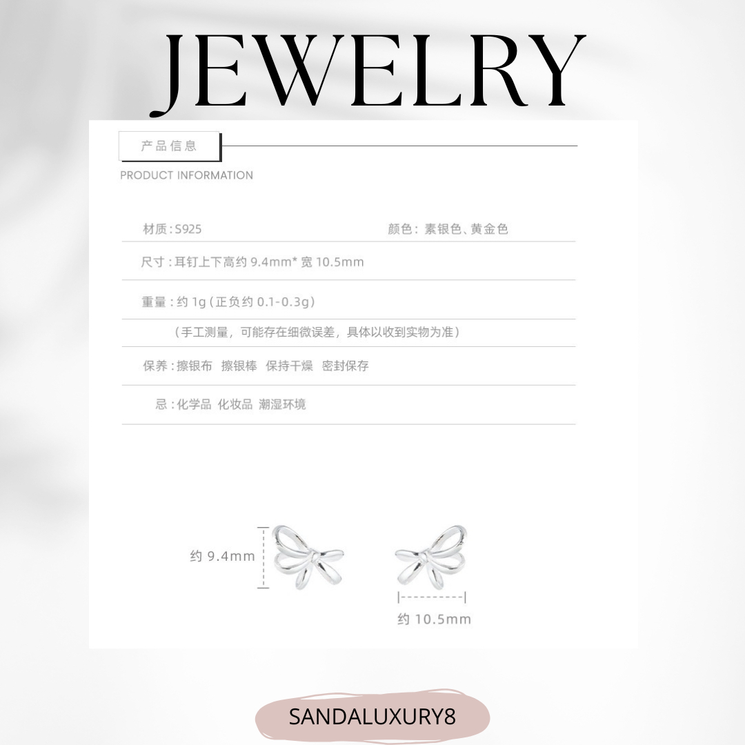 Ribbon Stud Earrings for Women