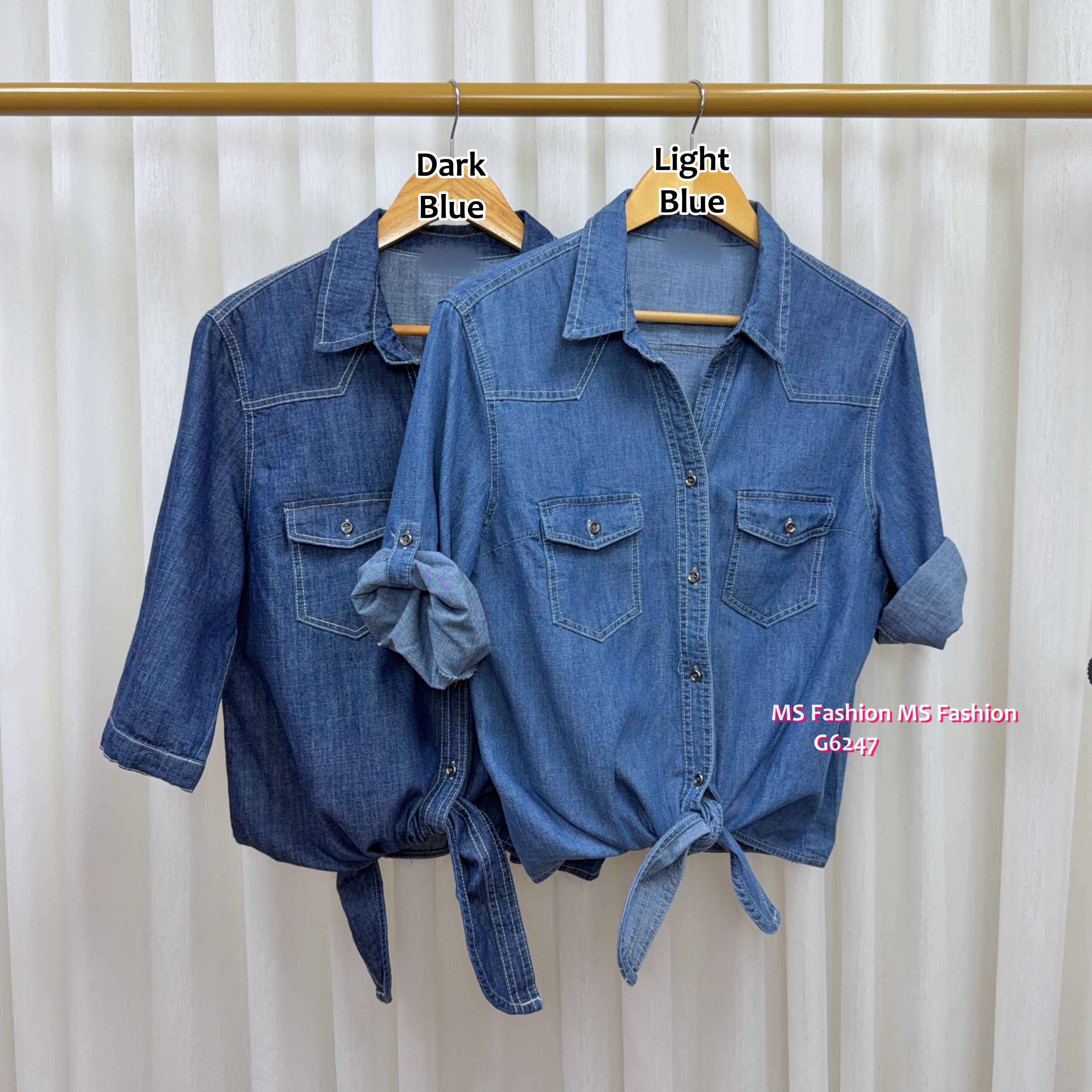 G6247 韓國🇰🇷中袖牛仔恤