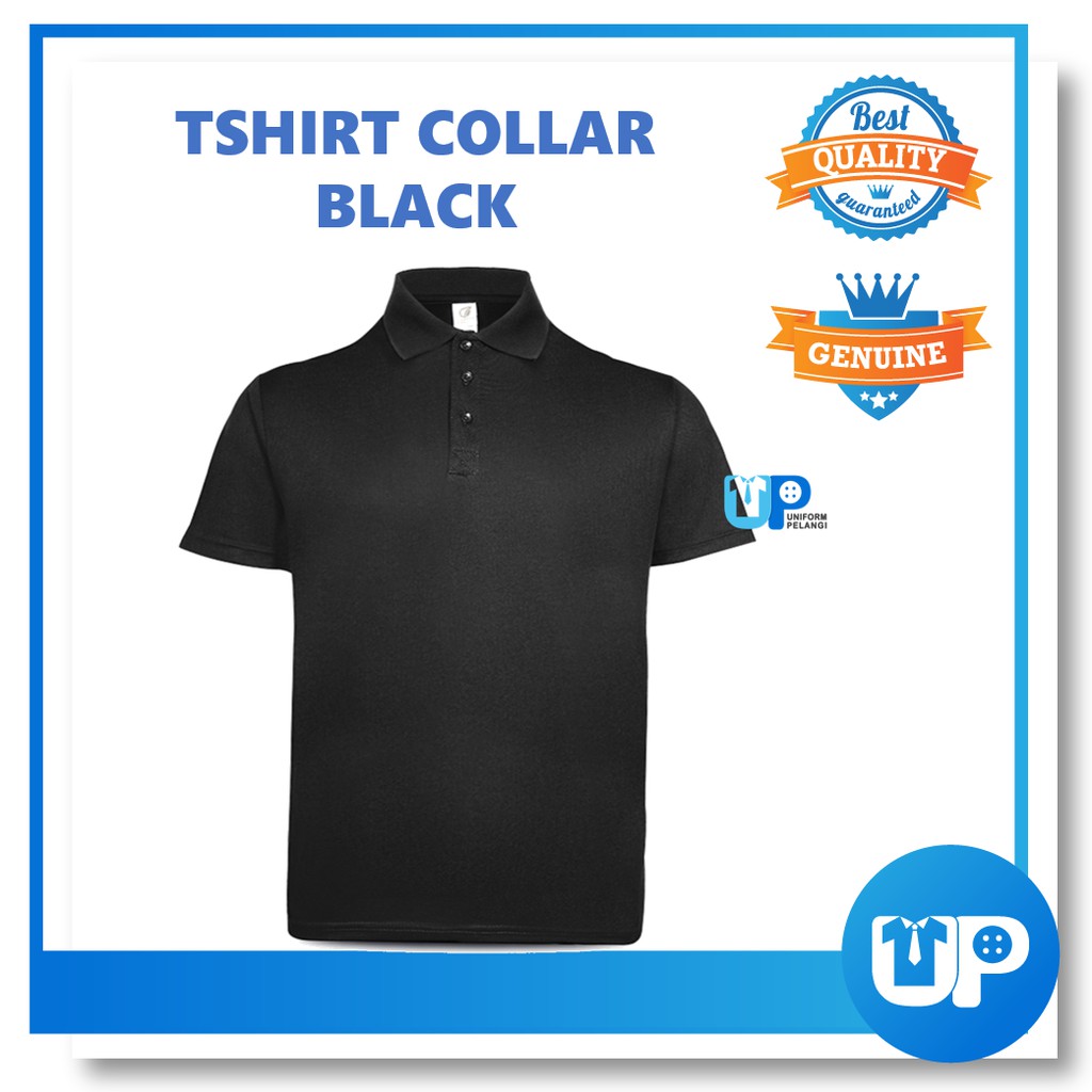 T-SHIRT Kollar Lengan Pendek & Panjang Hitam / 100% COTTON SHIRT / HIGH QUALITY BLACK T-SHIRT/ Collar T-Shirt Sleeve
