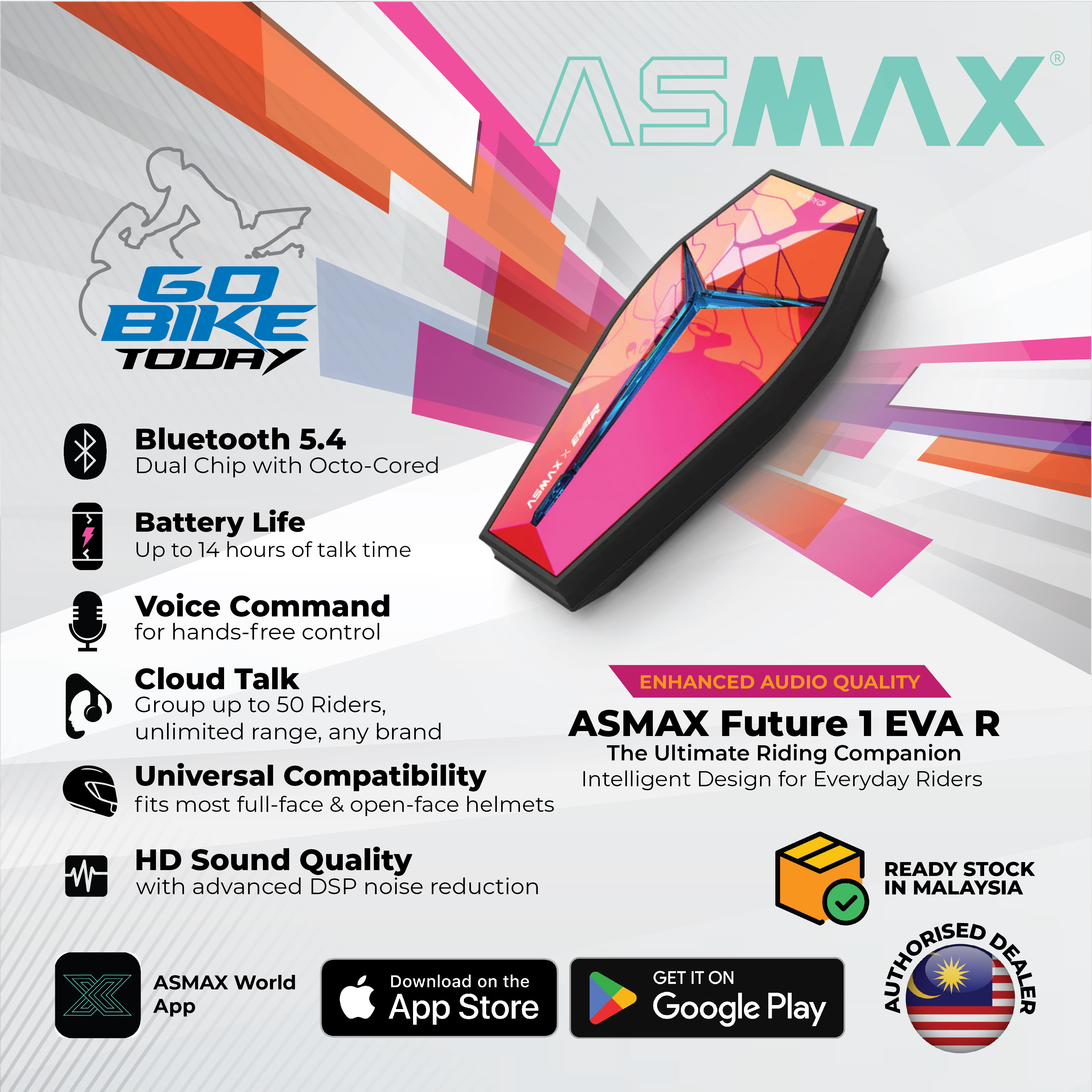  ASMAX MESH INTERCOM - Future 1 X EVA R  [MCMC APPROVED]