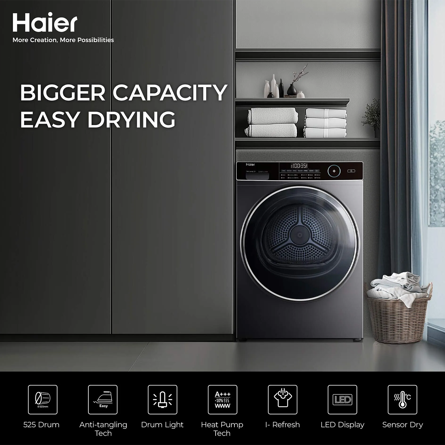 Haier 12kg Heat Pump Dryer (HD120-AR959S8)