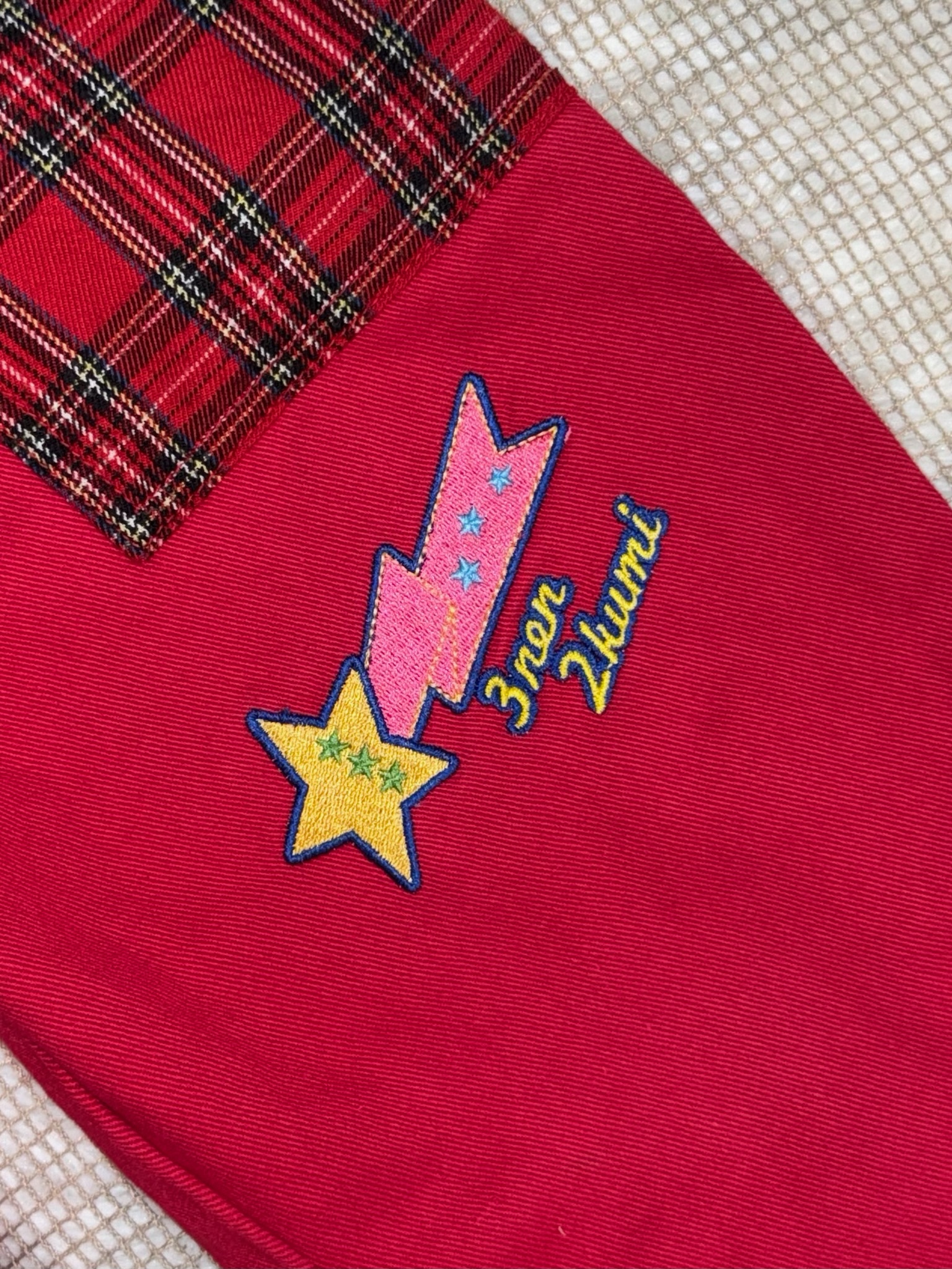 3年2組 J-Fashion Y2k Harajuku Star Embroidered Trousers