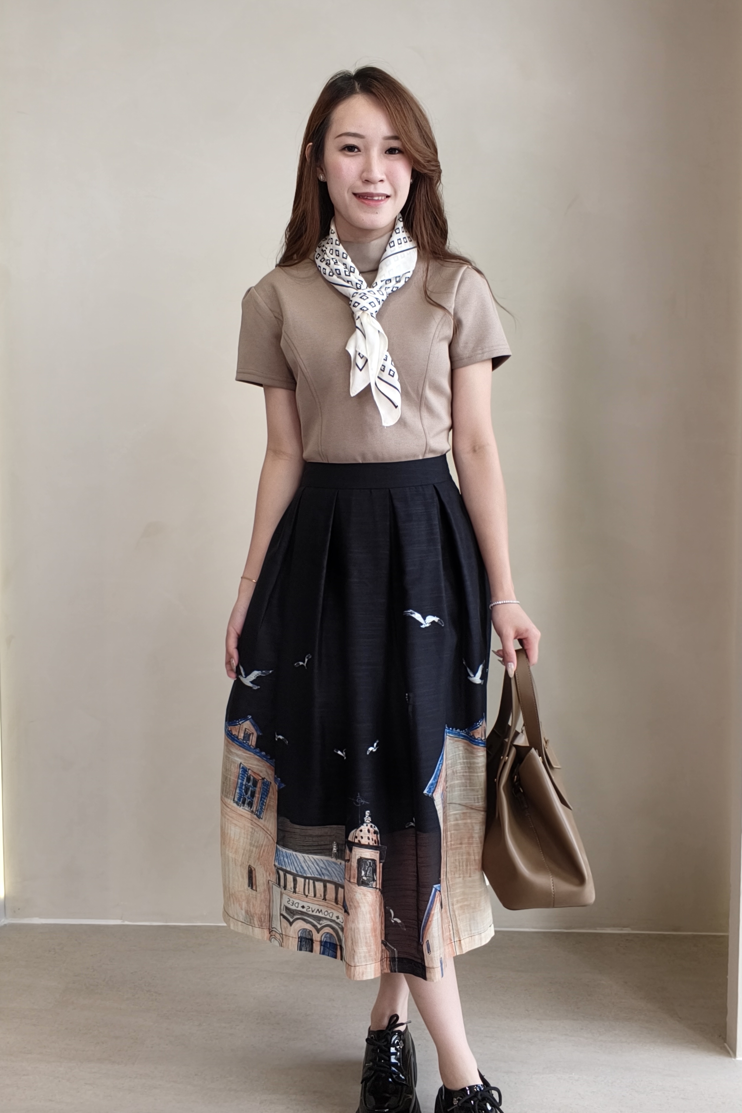 2412 Santorini Scenic Midi Skirt