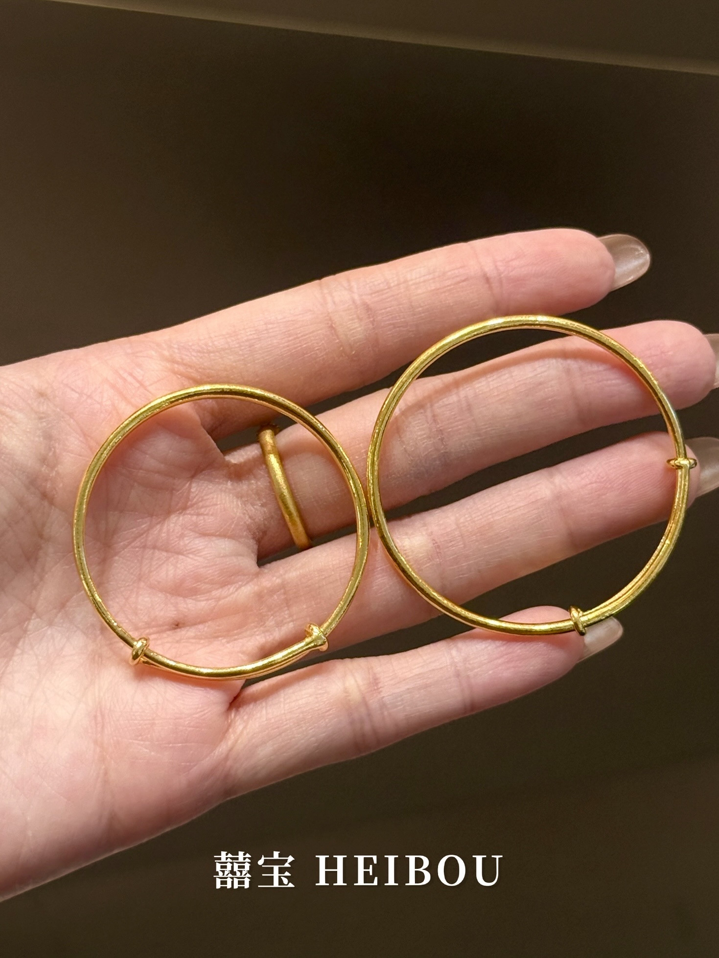 【5D硬金】光面素圈-宝宝手镯