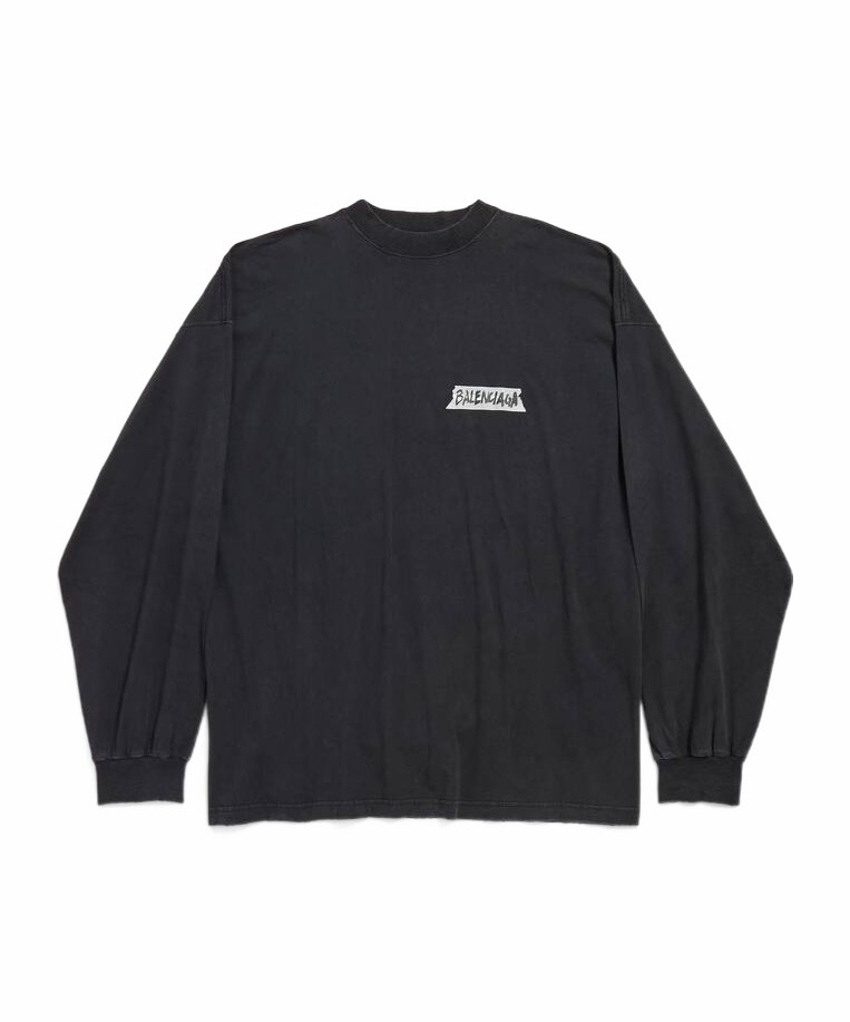 Balenciaga 男士 长袖T恤XS S M L XL XXL码模特身高190CM，穿着S码