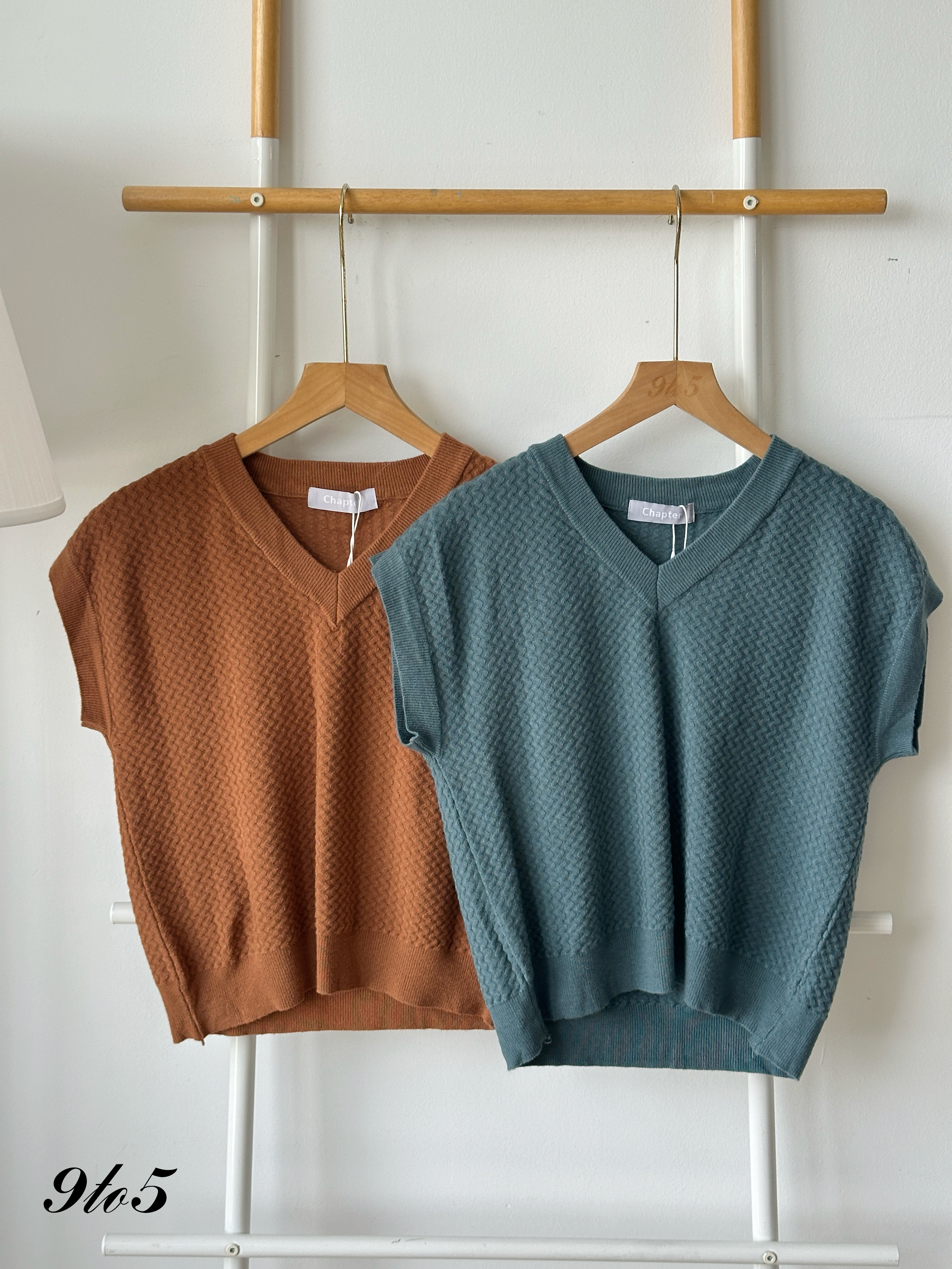 T4174 V Neck Knit Top - 3 Colors 