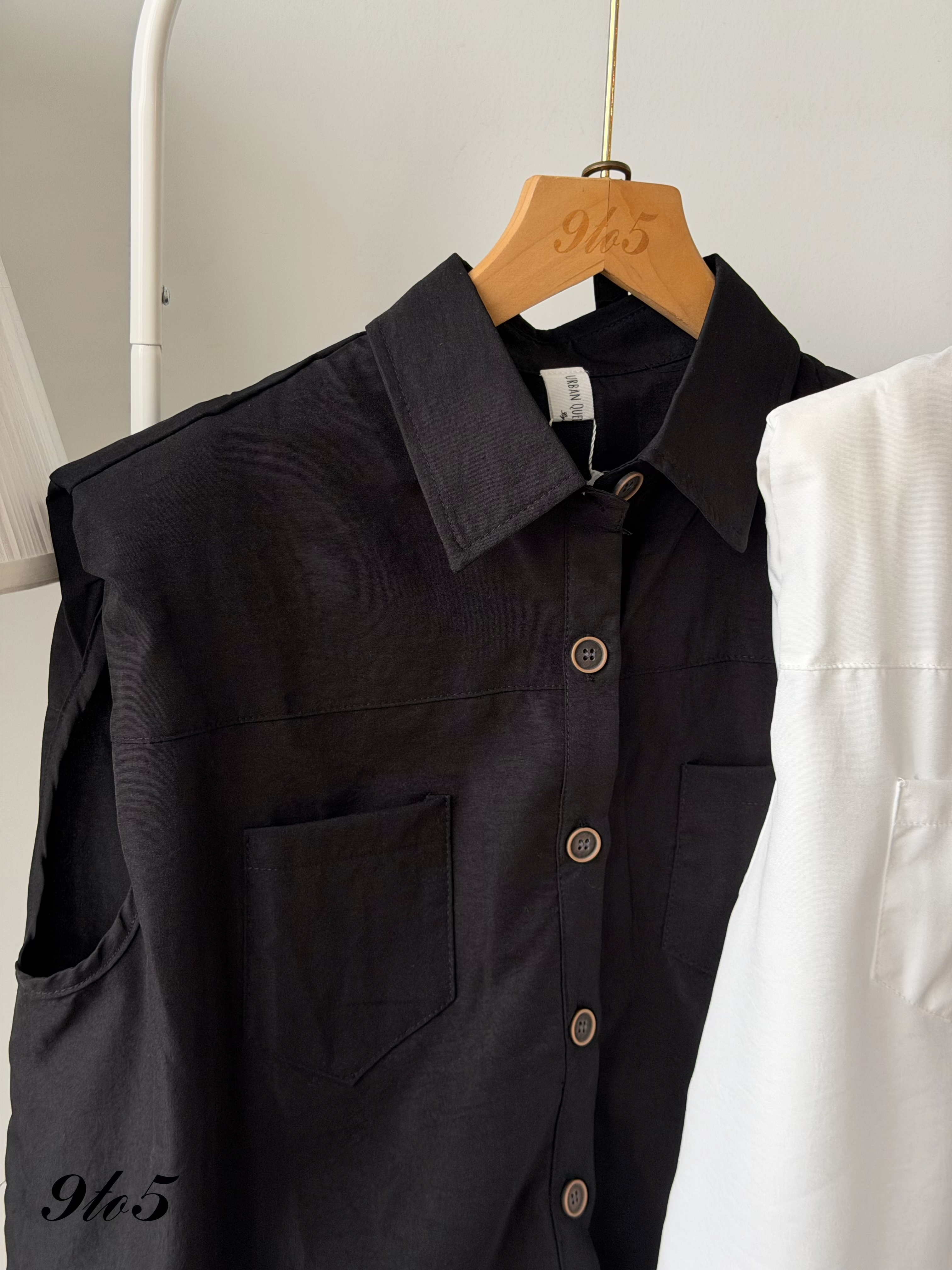 T4467 Sleeveless Tie-waist Shirt - 3 Colors 