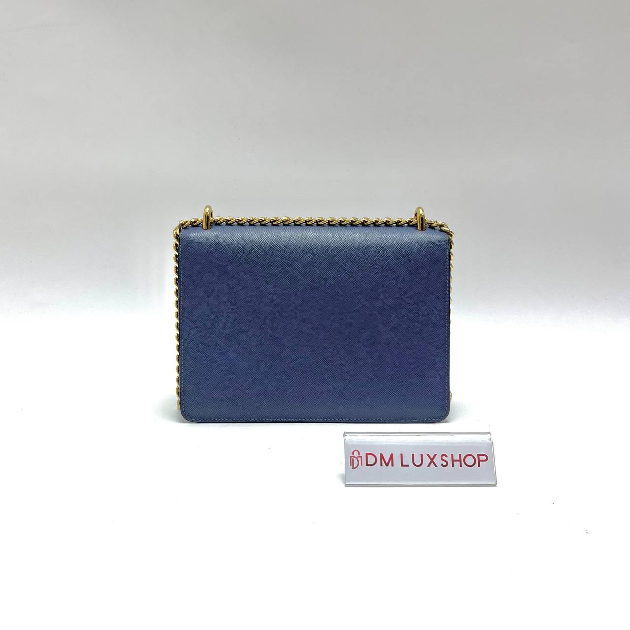 Prada Navy Blue Saffiano Leather Chain Crossbody Bag