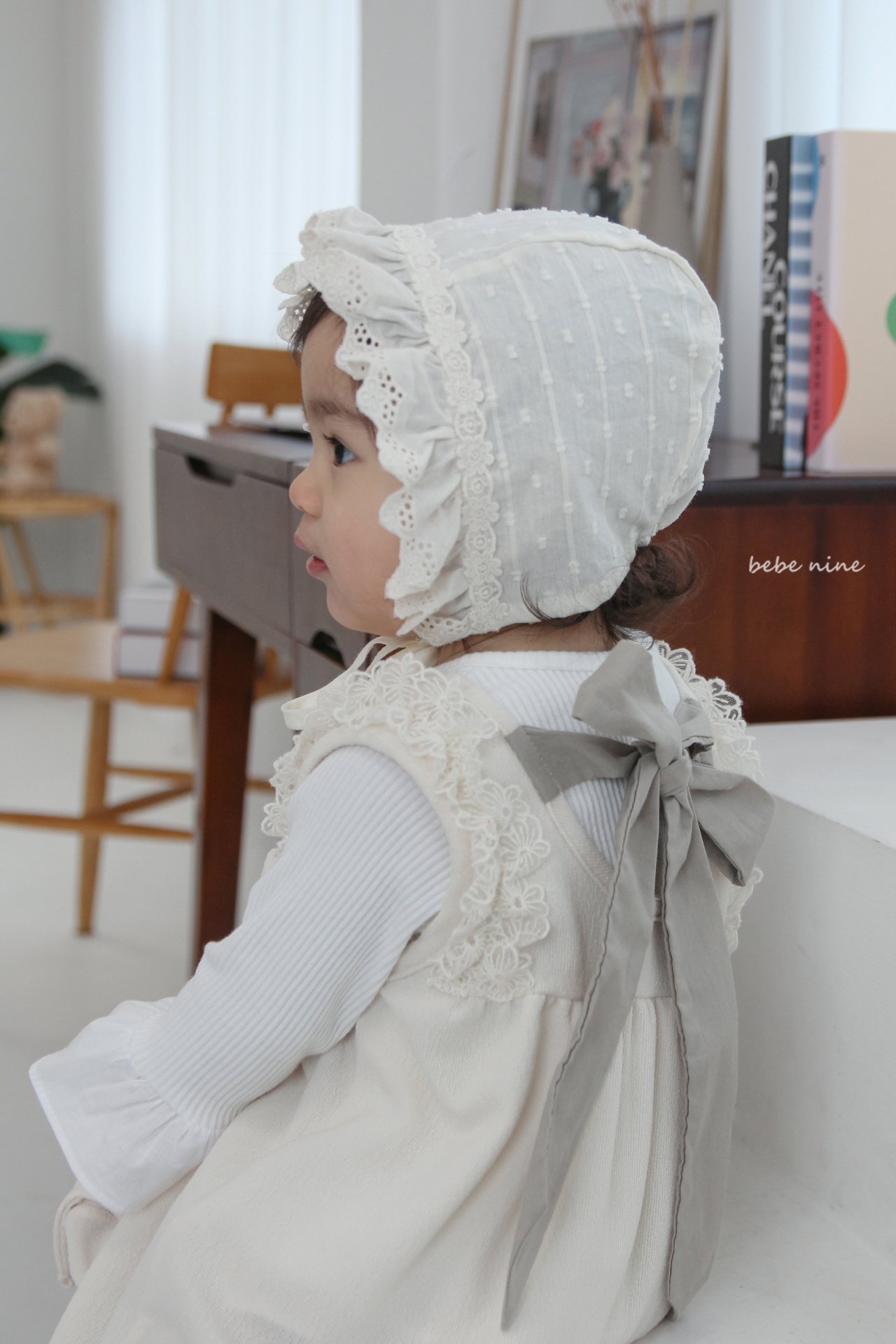 🌸預訂 韓國直送🌸🇰🇷Bebenine蕾絲荷葉花邊包耳帽