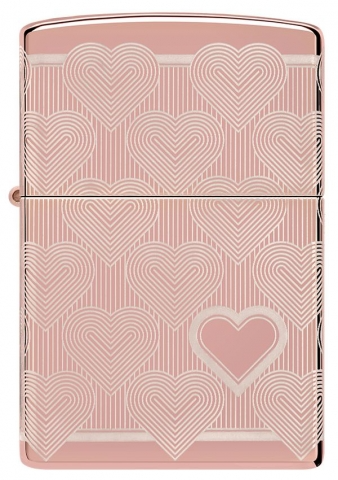 Zippo 心之所向 玫瑰金拋光 4面雷雕愛心紋丨防風打火機 - 49811 ZIPPO 指定授權經銷商 | 美國製造 | 收藏