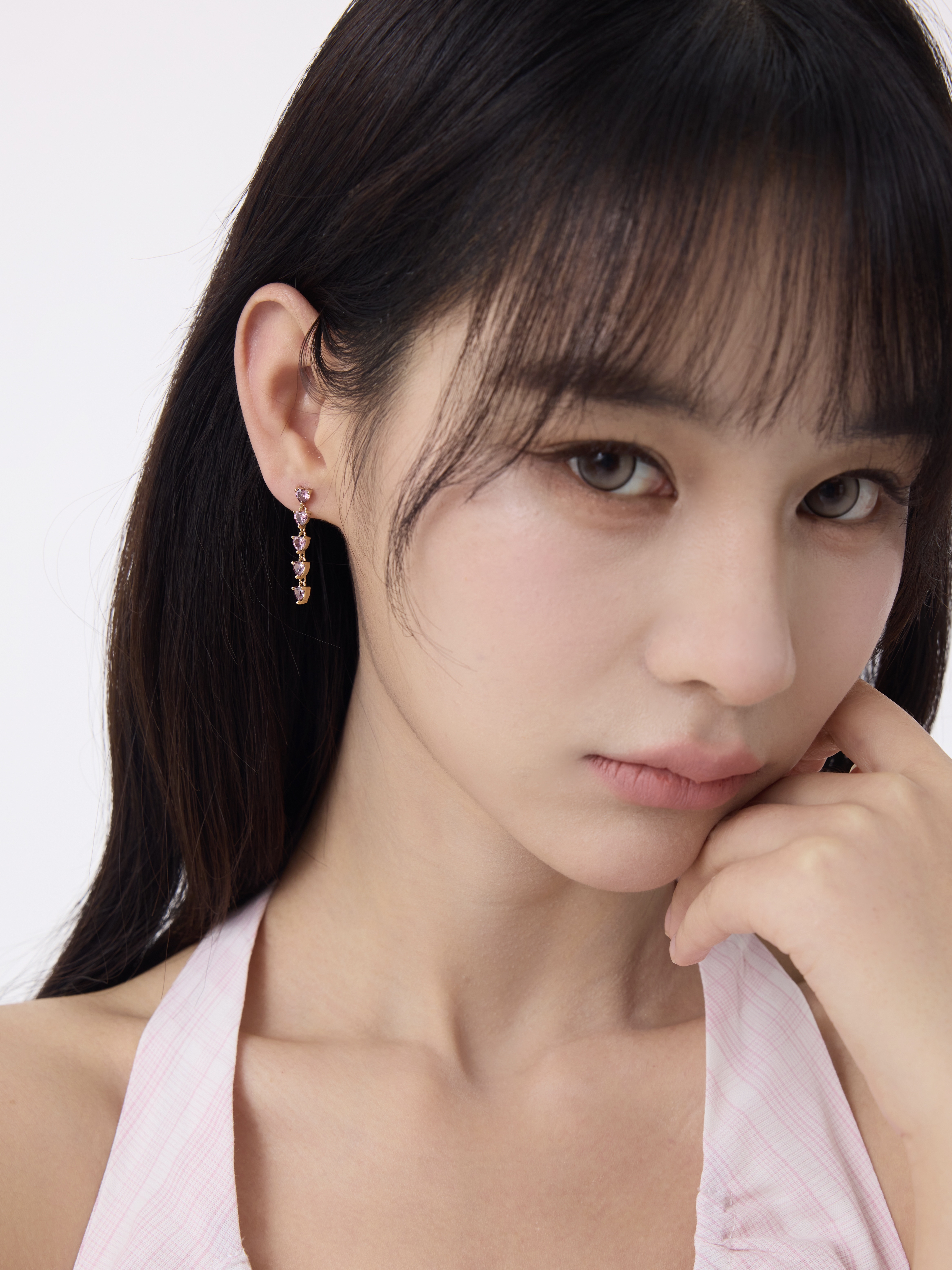 Lilac Heart Earring Plaqué or