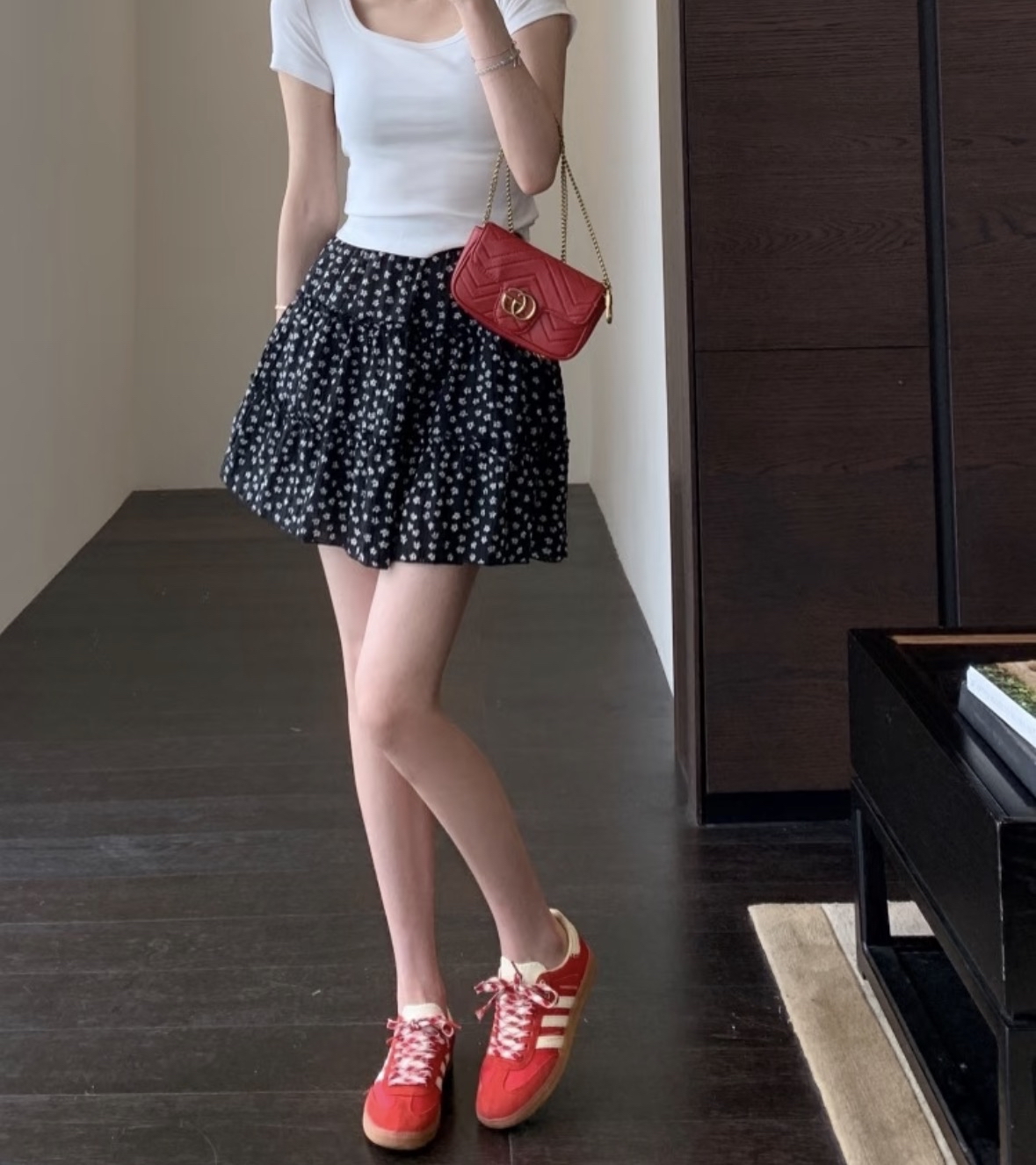 SK335碎花A字半身裙