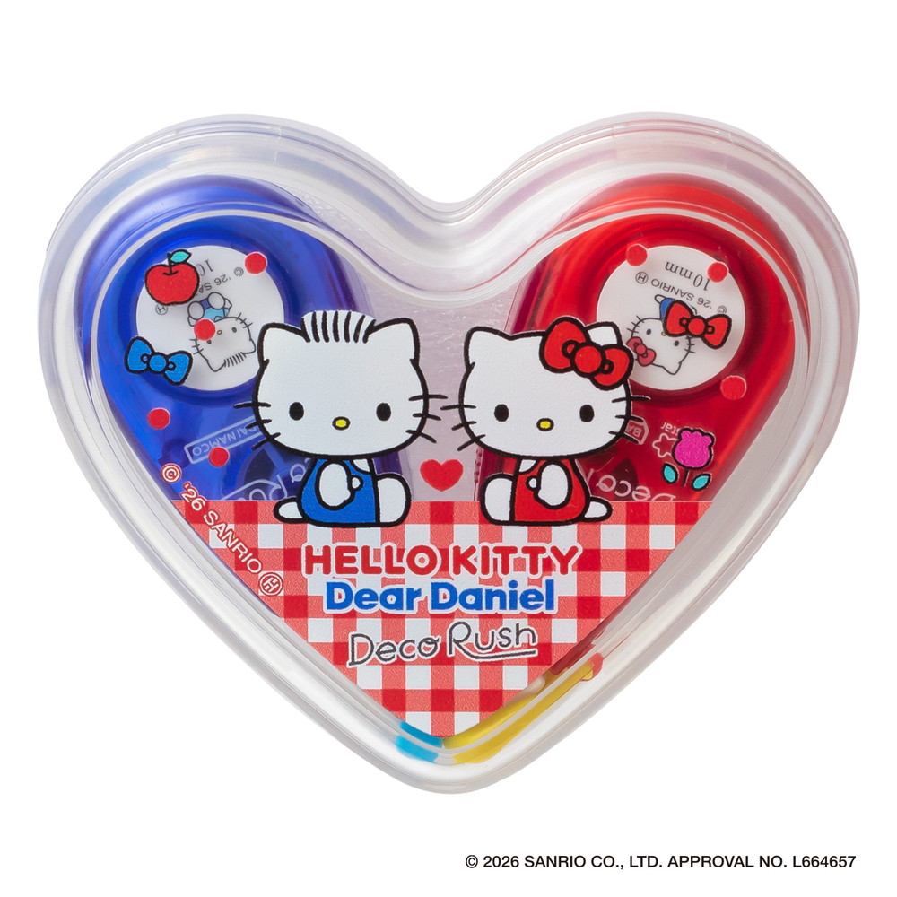 現貨｜限定 Sanrio Hello Kitty & Dear Daniel x PLUS Deco Rush Decoration Tape 日版 手帳裝飾膠帶 + 心型收納盒套裝 (46-881)
