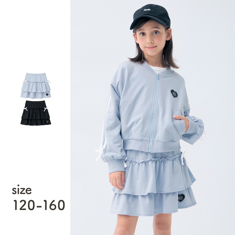 🆕【⭐訂購⭐】 🇯🇵日本直送🌀心型貼片層疊荷葉邊 運動風 半身裙［2款選］🌀 [ELAA-0250][260228]