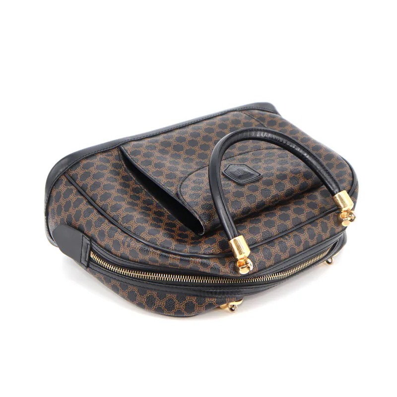 Celine Black Macadam Front Pocket Bowling Bag