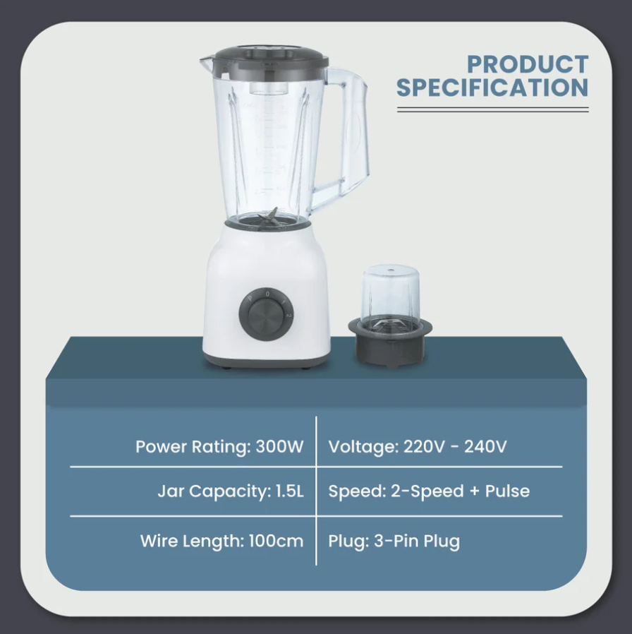 Russell Taylors Power Blender with Dry Mill (1.5L) TB2
