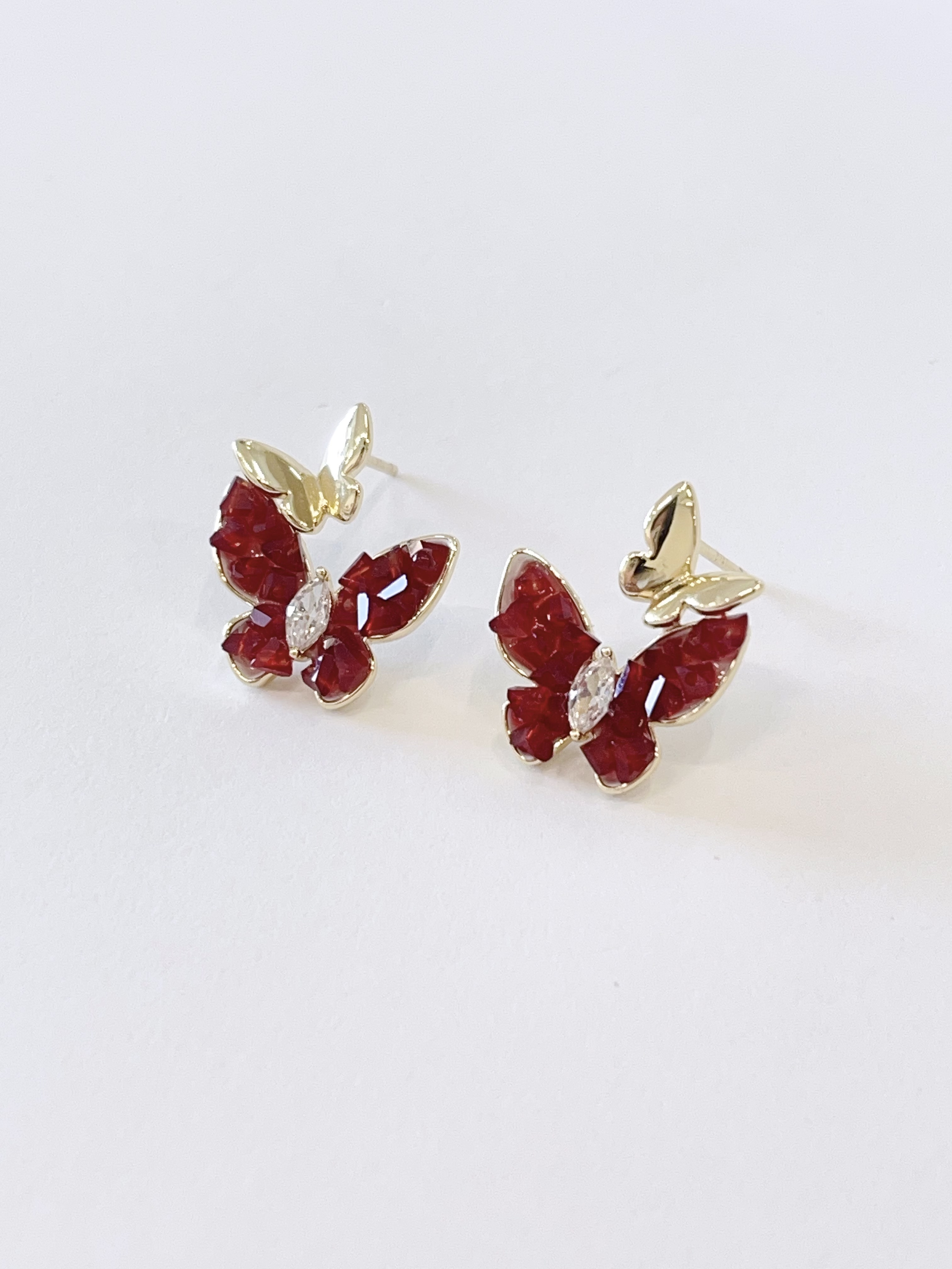 蝴蝶系列🦋神秘感锆石蝴蝶耳环