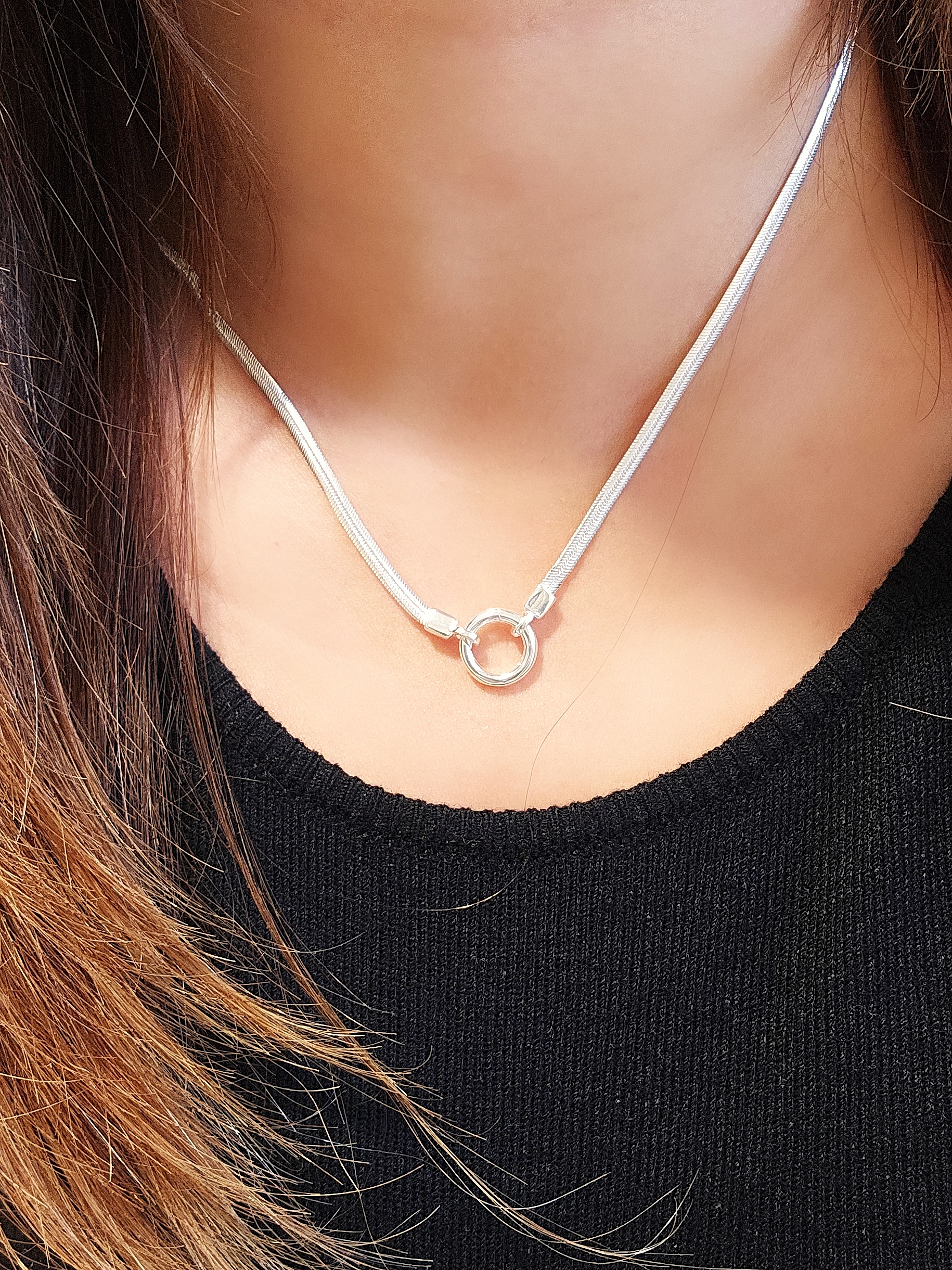 S925 -EN0113 Snake Chain Necklaces