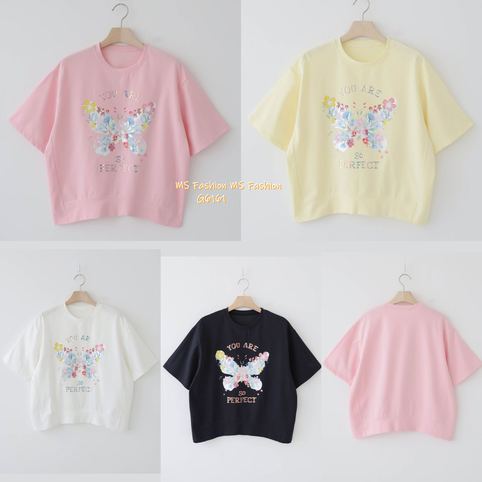 G6161 韓國🇰🇷蝴蝶花圖案top