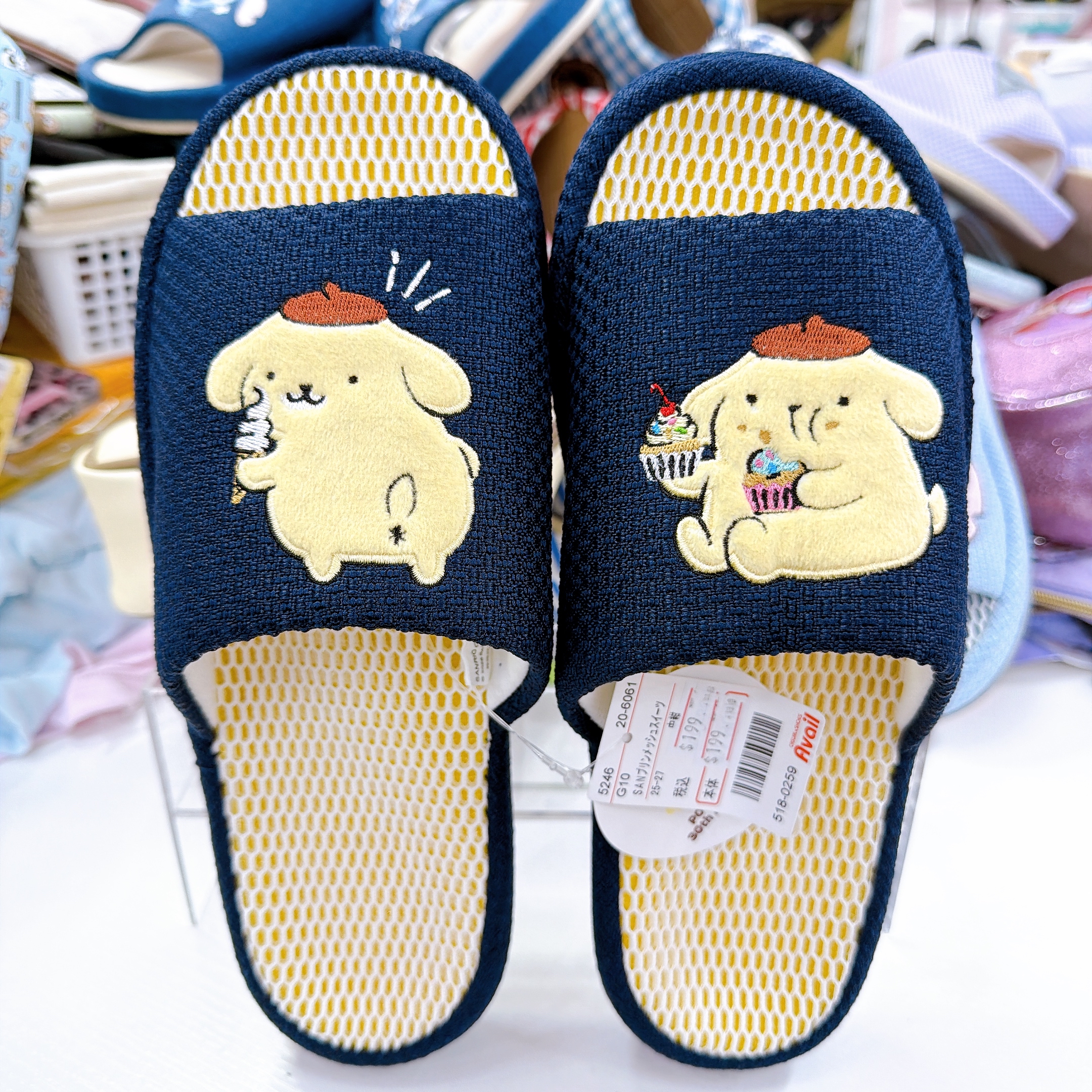 日本直送 Sanrio 布甸狗30周年25至27cm透氣拖鞋