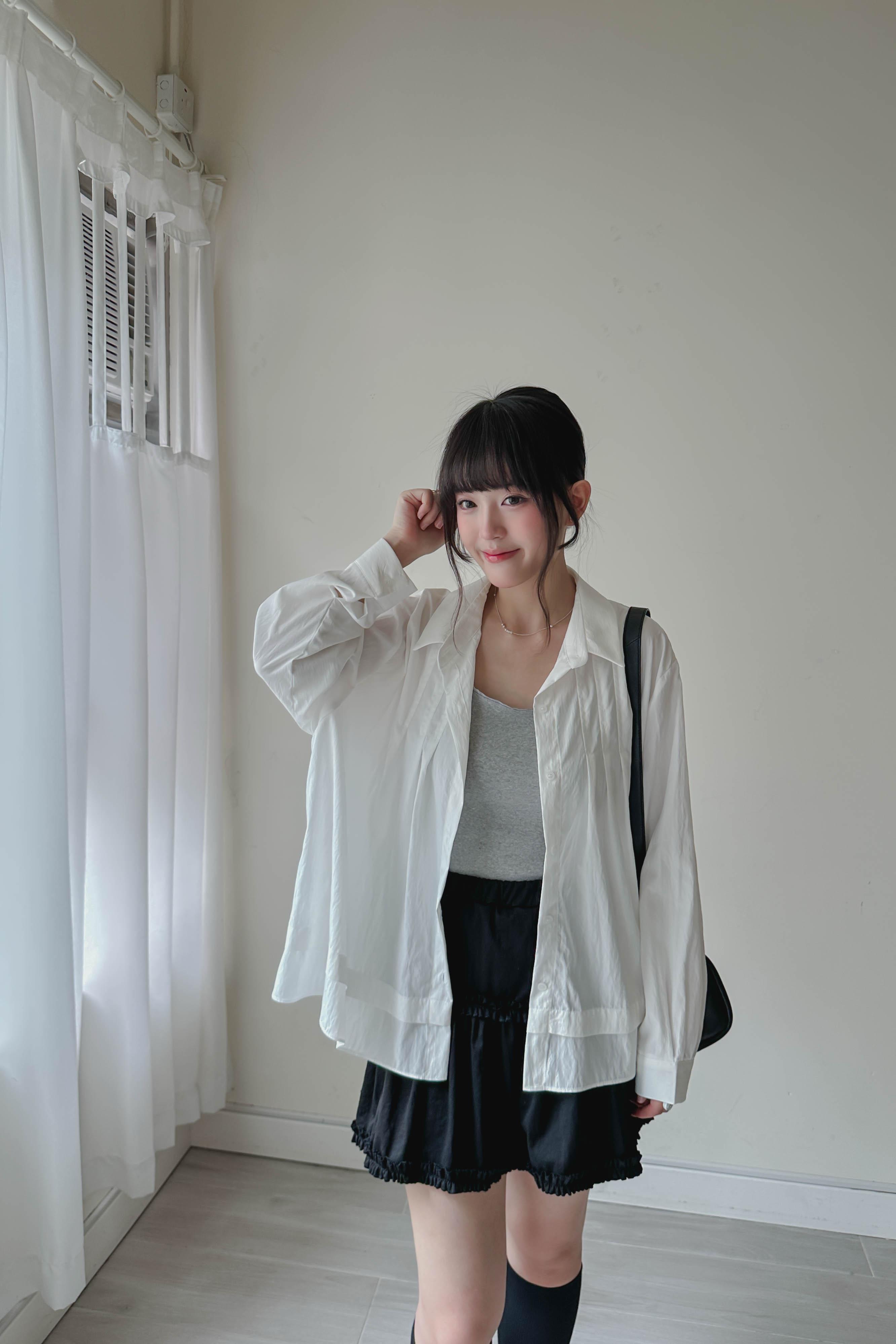 荷葉邊半身短裙 [✓防走光安全褲] (兩色入)