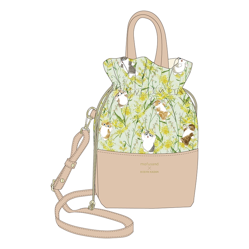 🌸 【預訂】mofusand×日比谷花壇 新品-索繩單肩包