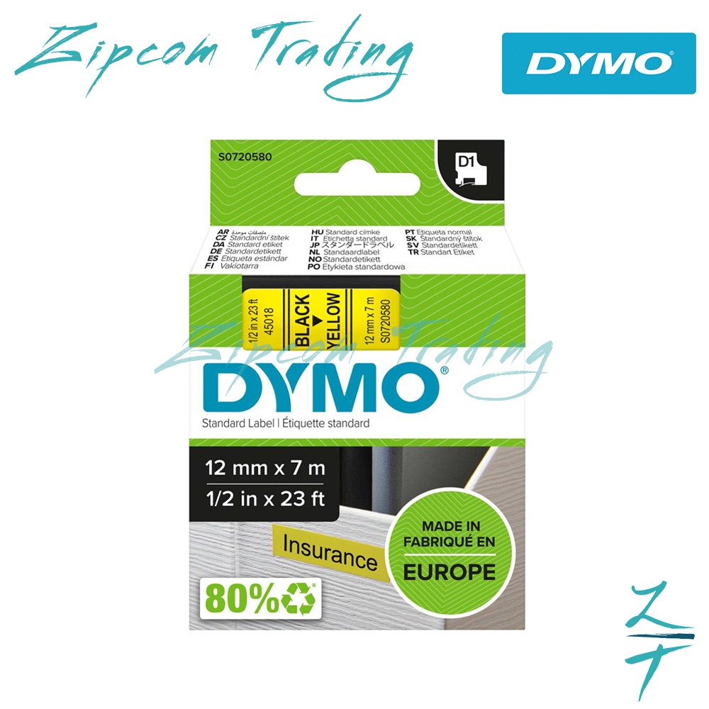 Dymo D1 Label Cassettes ( 6mm , 9mm ,12mm & 19mm)