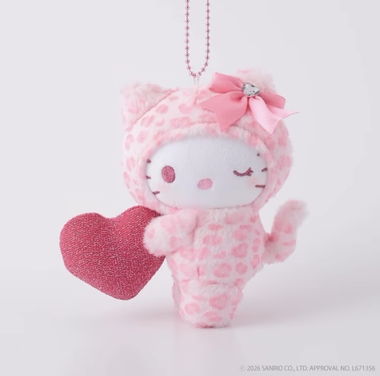 （約7月中到貨）🎌日本限定 🎌 Sanrio 豹紋愛心造型公仔掛飾💕