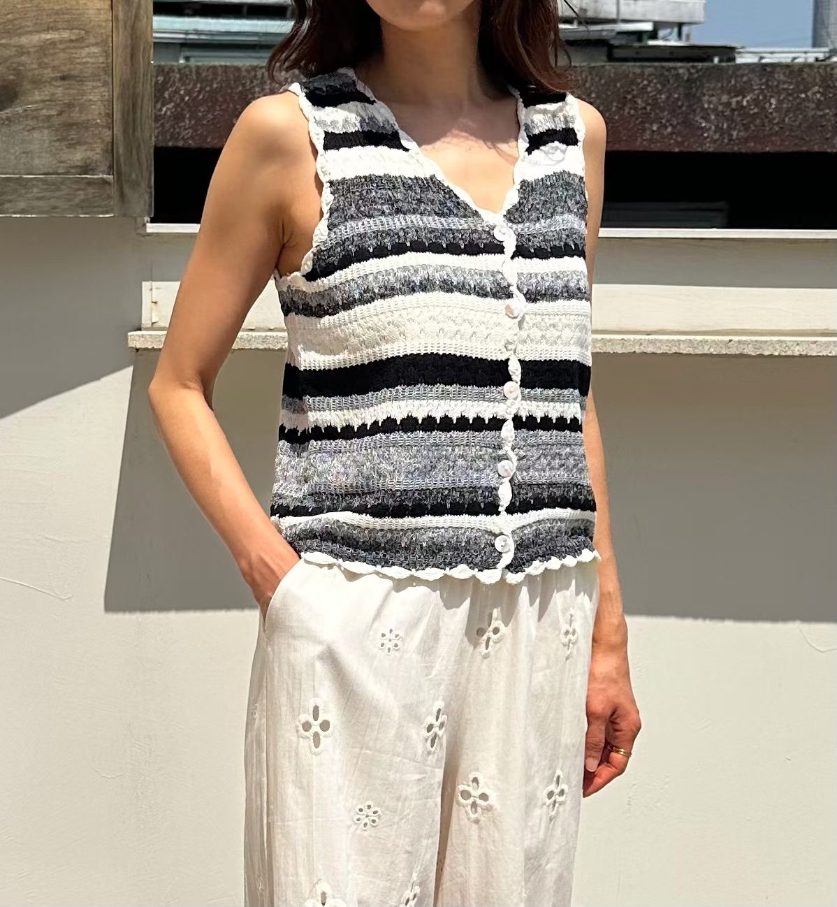 Colourful knit vest
