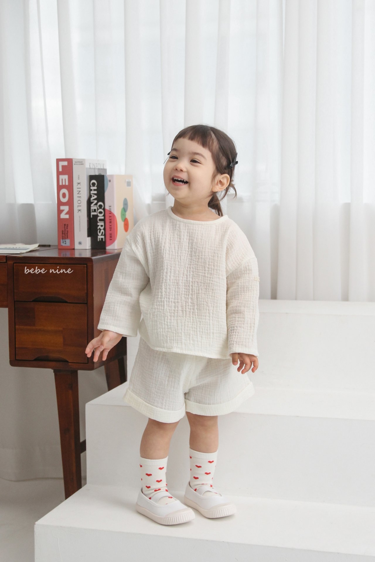 🌸預訂 韓國直送🌸🇰🇷Bebenine兩色簡約純色棉紗長袖上下套裝