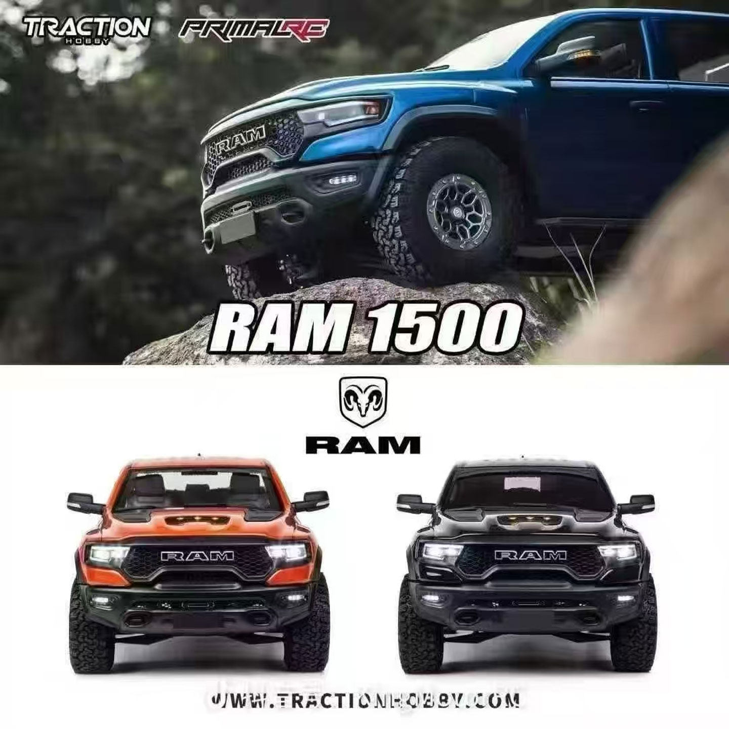 全新 KM 雷神 TRACTION HOBBY 1:8 道奇 RAM 1500 皮卡攀爬車  | 前/後/4驅 | 有刷/無刷