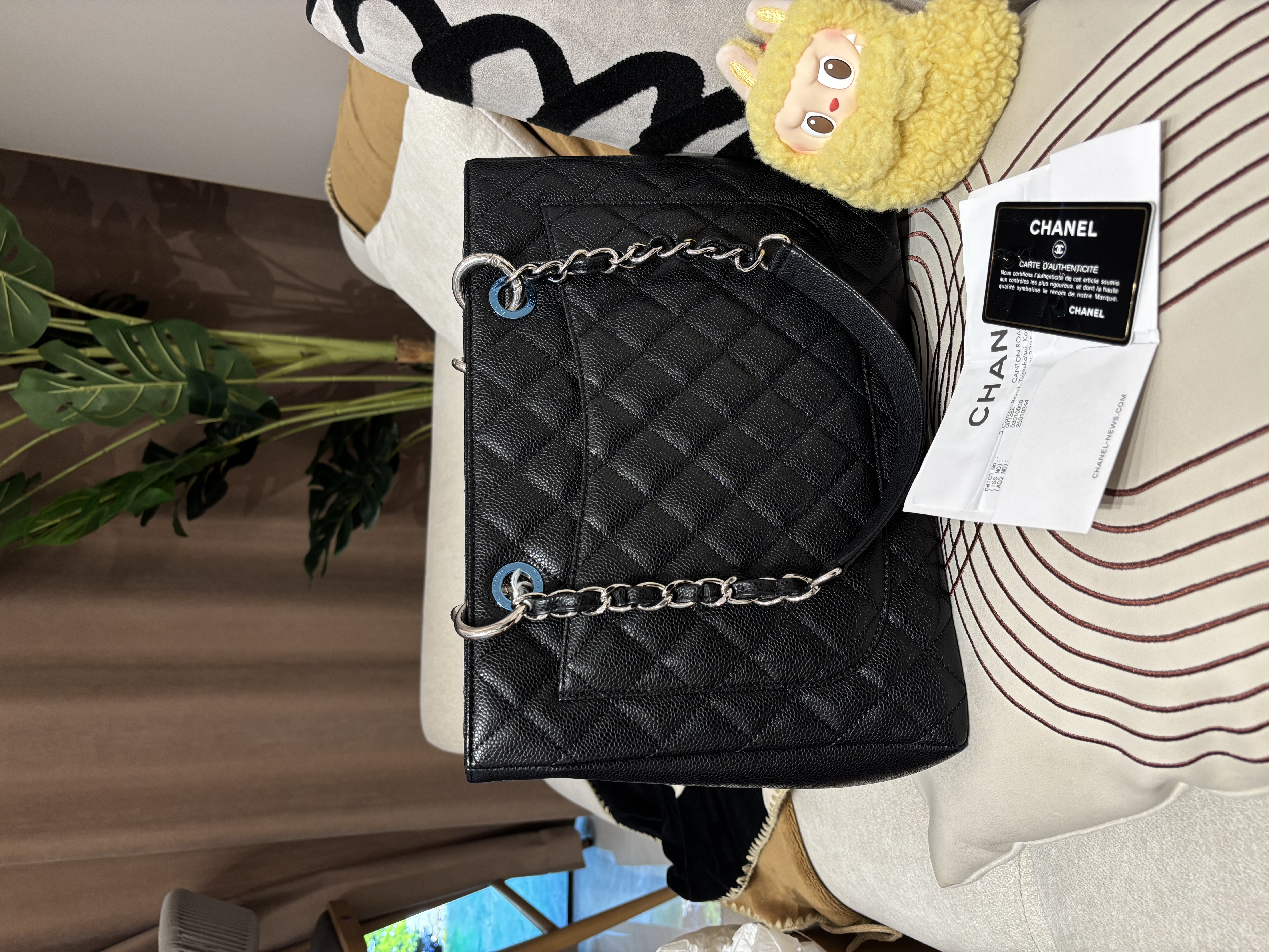 未使用品 Chanel Gst Tote Bag 黑色荔枝牛皮銀扣 grand shopping tote bag 100%Authentic, unused ✅收據✅19Card✅Dust bag✅Box 