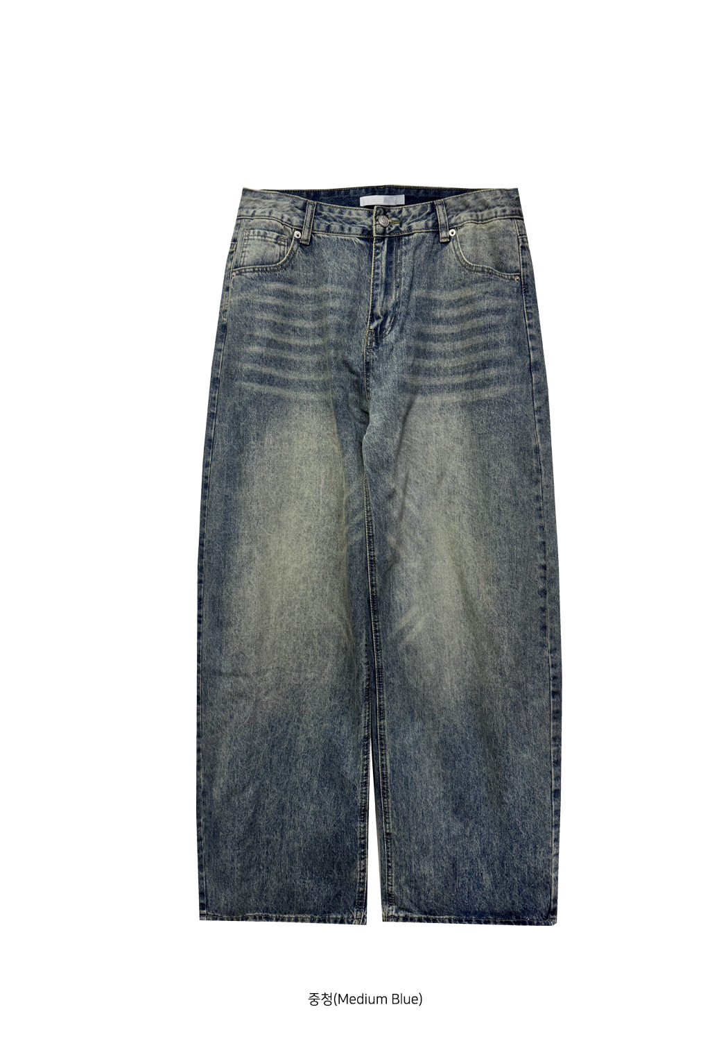 Vintage Wash Wide Denim Pants(Unisex)