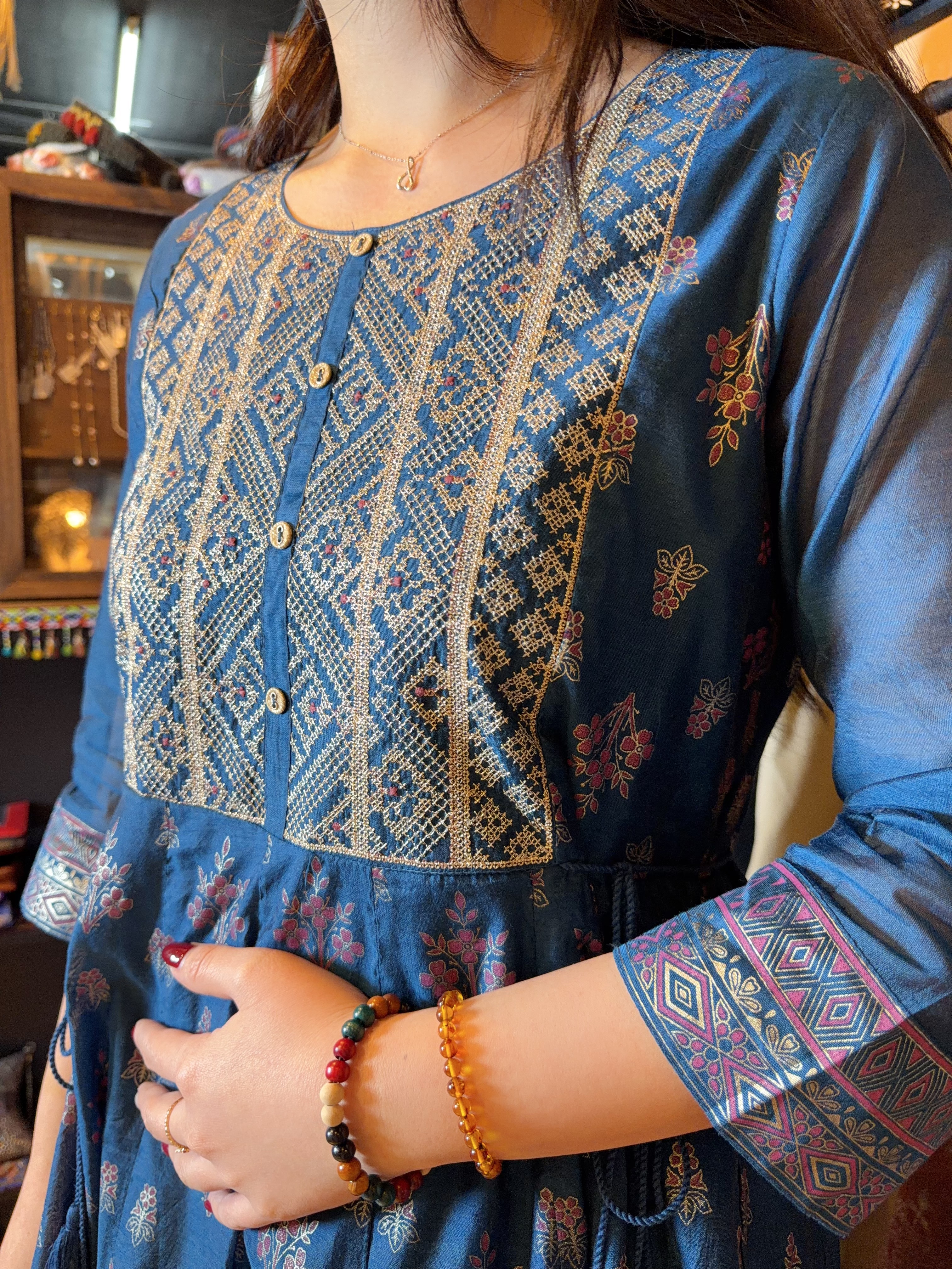 Navy Blue 4-Rope 2-layer see-thru sleeve OP 48" #1423