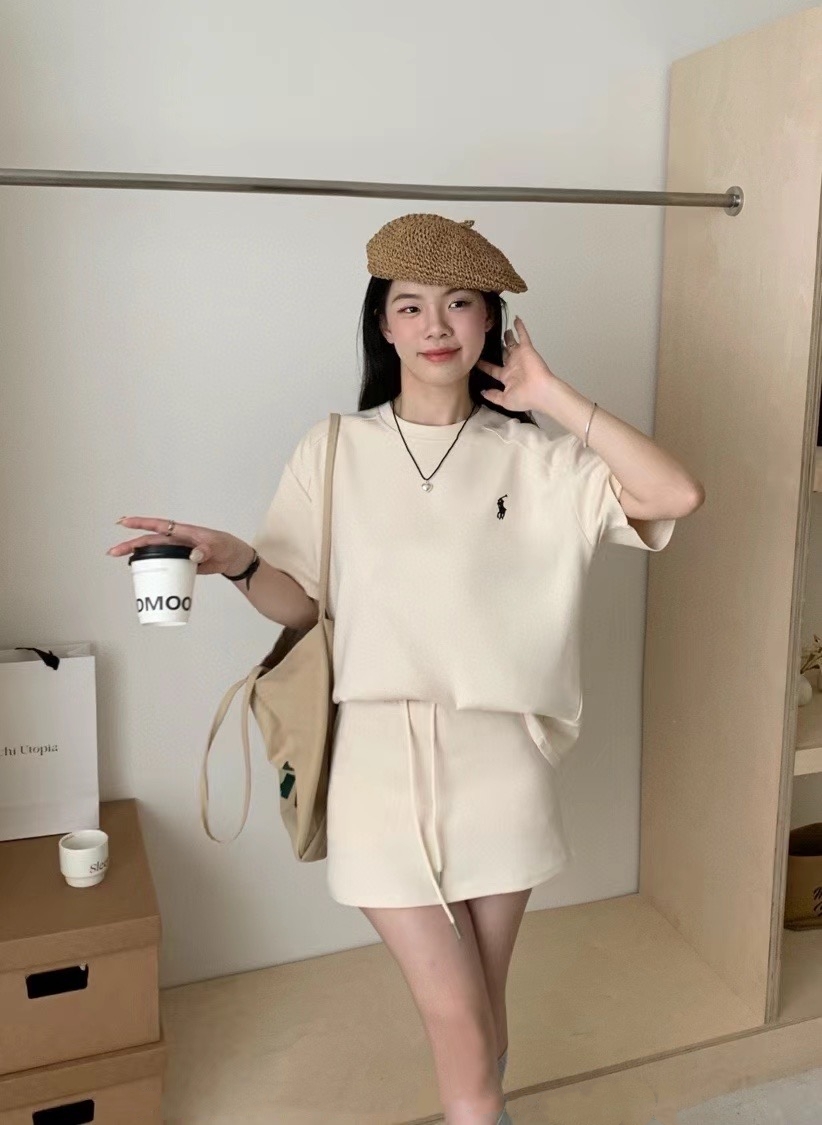 Polo Embroidery Roundneck Casual Shirt+Skirt Set 保罗刺绣休闲套装 (3 Colours)