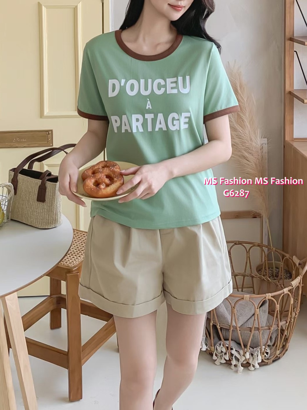 G6287 韓國🇰🇷靚色字母tee