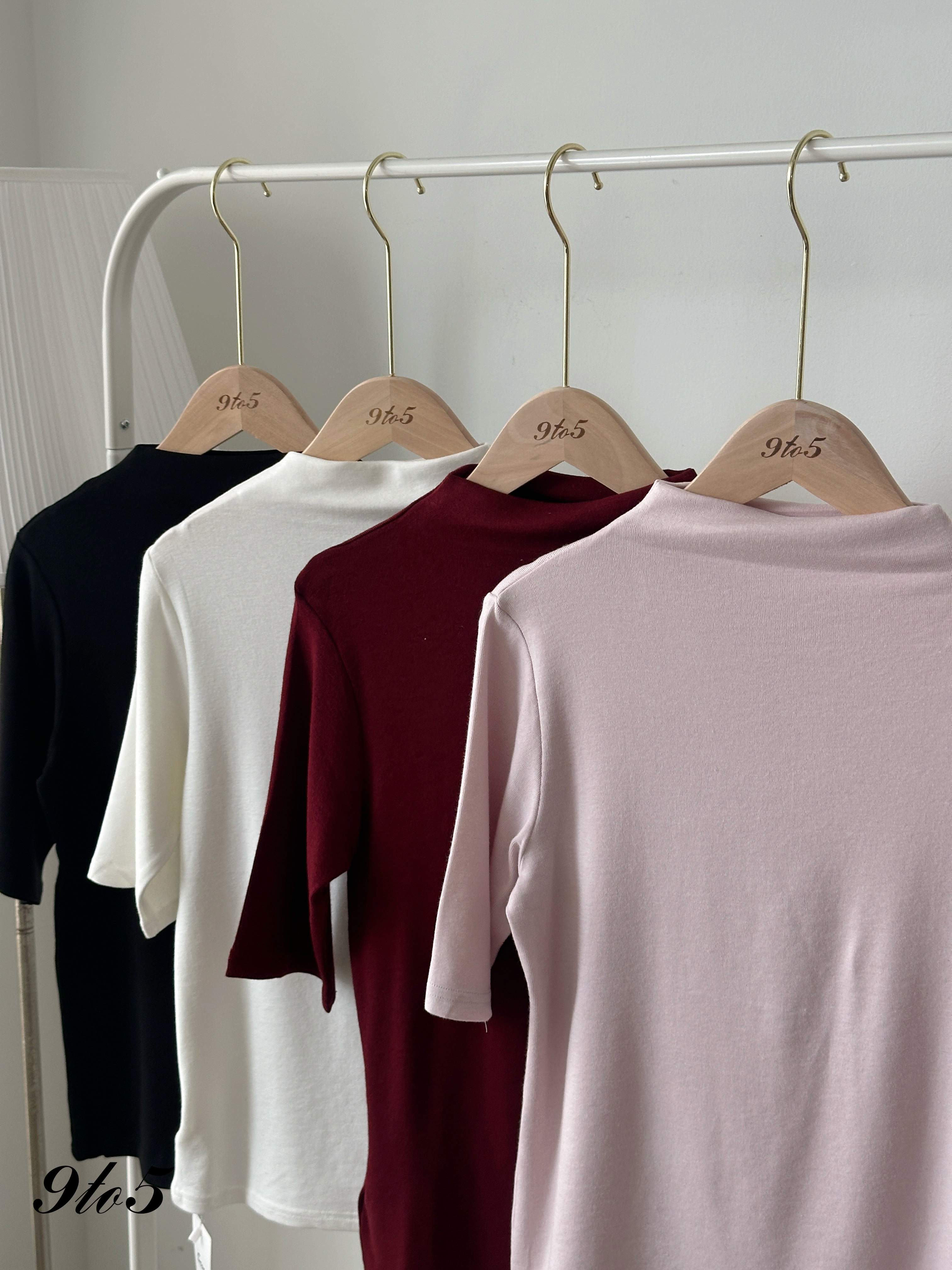 T4210 Mock Neck Half Sleeve Top - 4 Colors