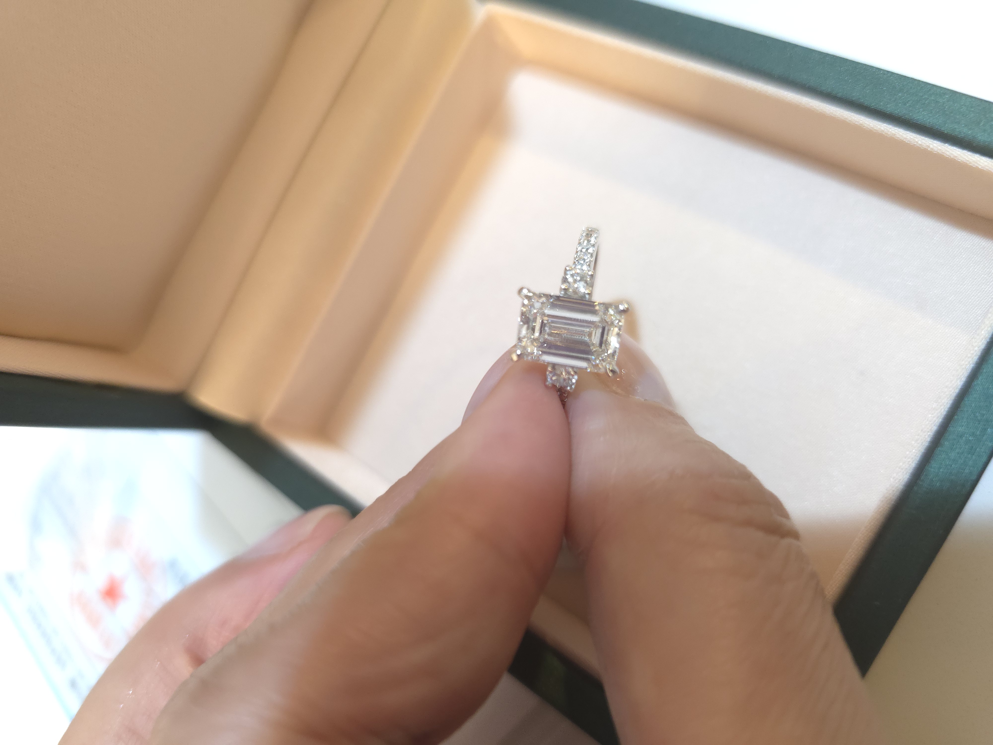 pt950培育鑽石戒指 D2.1 d0.344 G4.1g E VS1 S13