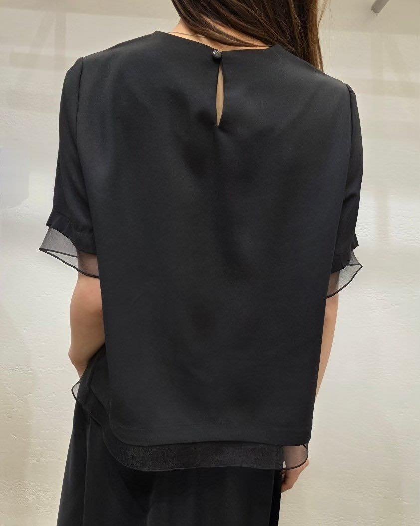 紗邊淨色Top