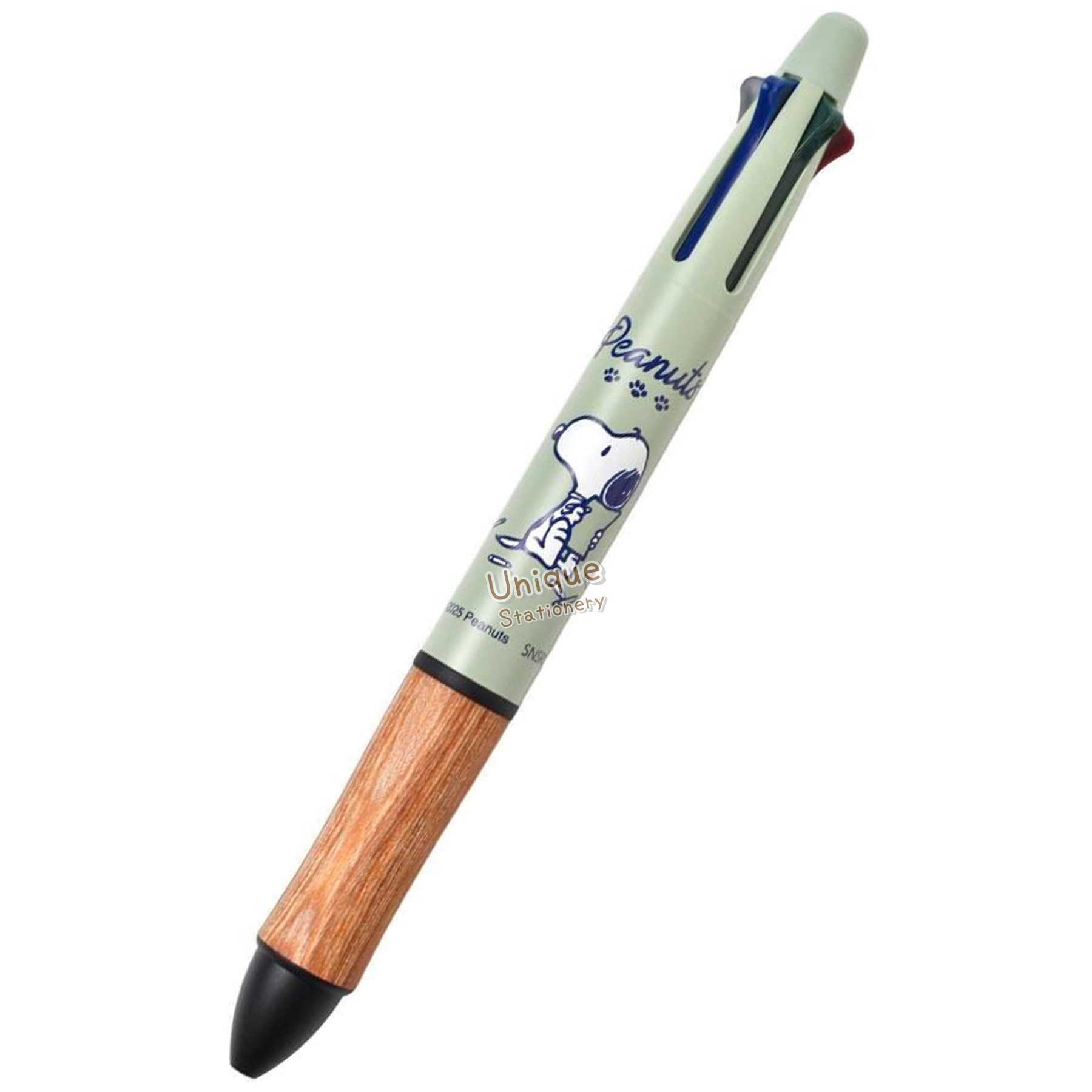現貨｜Snoopy Pilot 4+1 Wood 日本製 多功能 5用筆 0.5mm 4色原子筆 + 0.5mm 鉛芯筆 (S4659384)