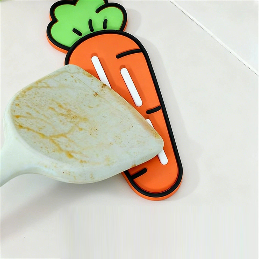 卡通廚防滑墊 灶台鍋蓋墊 收納墊 放置器 鍋鏟菜板墊 隔熱墊 胡蘿蔔 [平行進口] HK2741