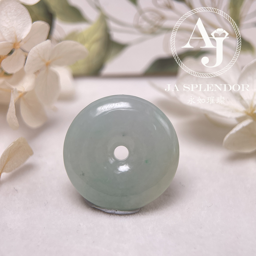  JN-181 天然翡翠A玉 冰潤飄綠平安扣
