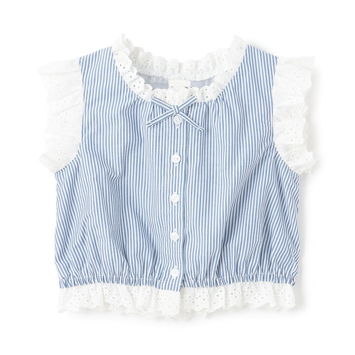 🇯🇵預訂 日本直送🇯🇵 Petit Main 三色優雅蕾絲條紋波點上衣