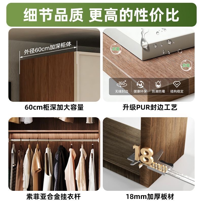 歐松板趟門衣櫃 睡房家用整櫃 細單位大衣櫃 wardrobe