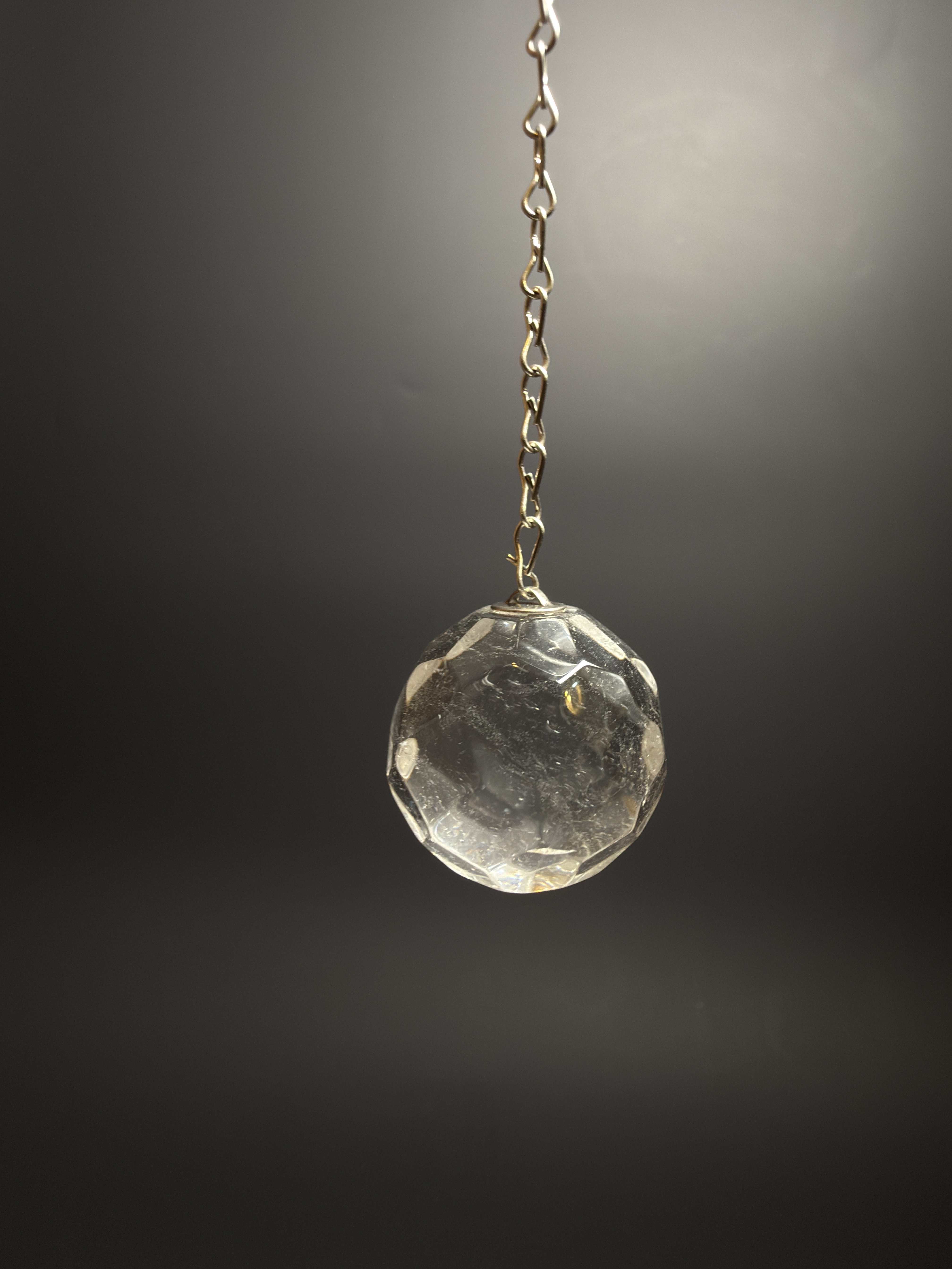 巴西白水晶切面球吊咀 （22.9mm) (option 1)