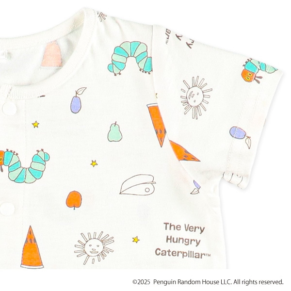 🇯🇵預訂 日本直送🇯🇵好餓的毛毛蟲滿印新生兒純棉短袖連身服睡袋2Way