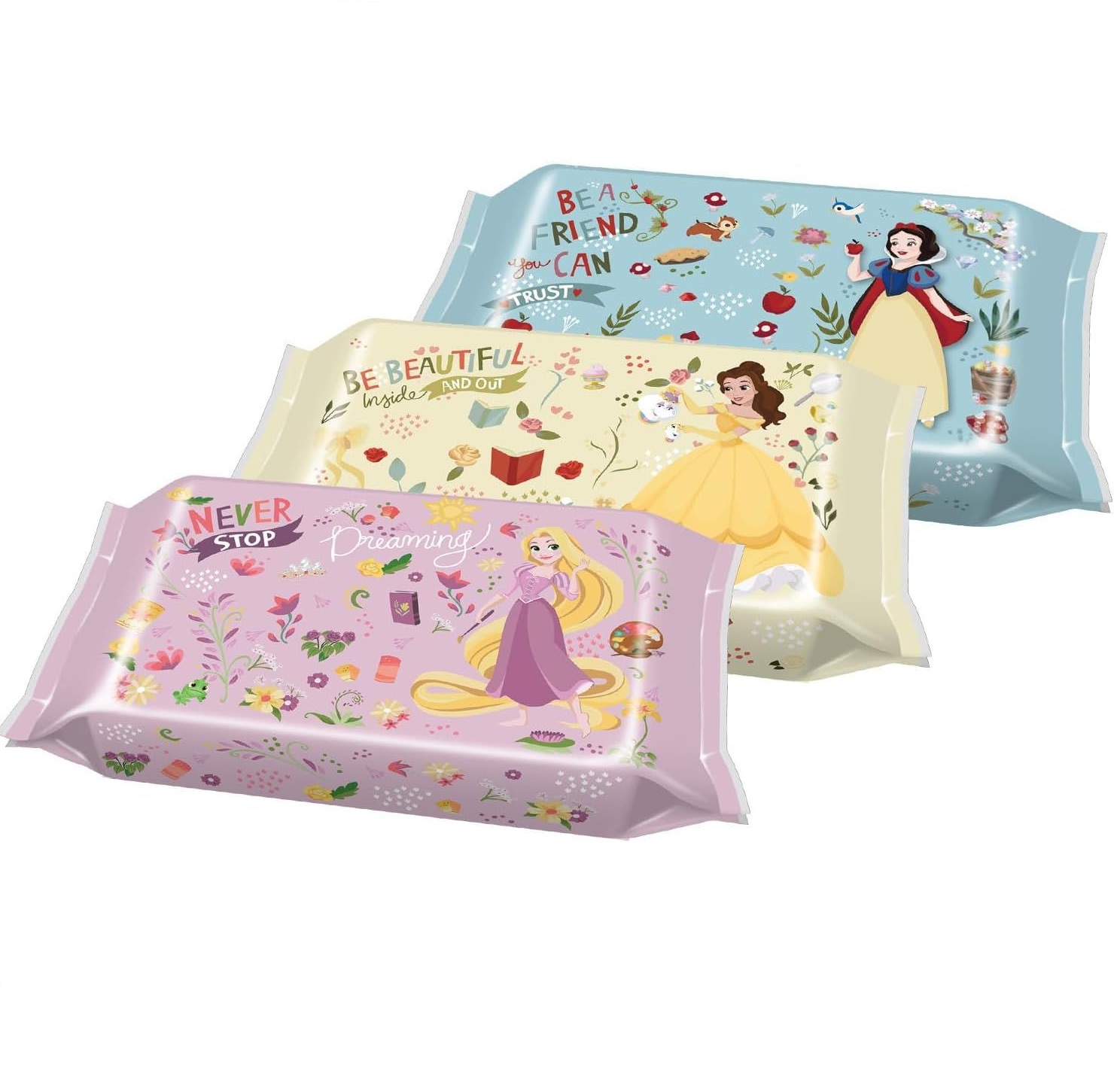 LEC Disney Princess 99% Pure Water Wipes, 80 Sheets x 3 packs