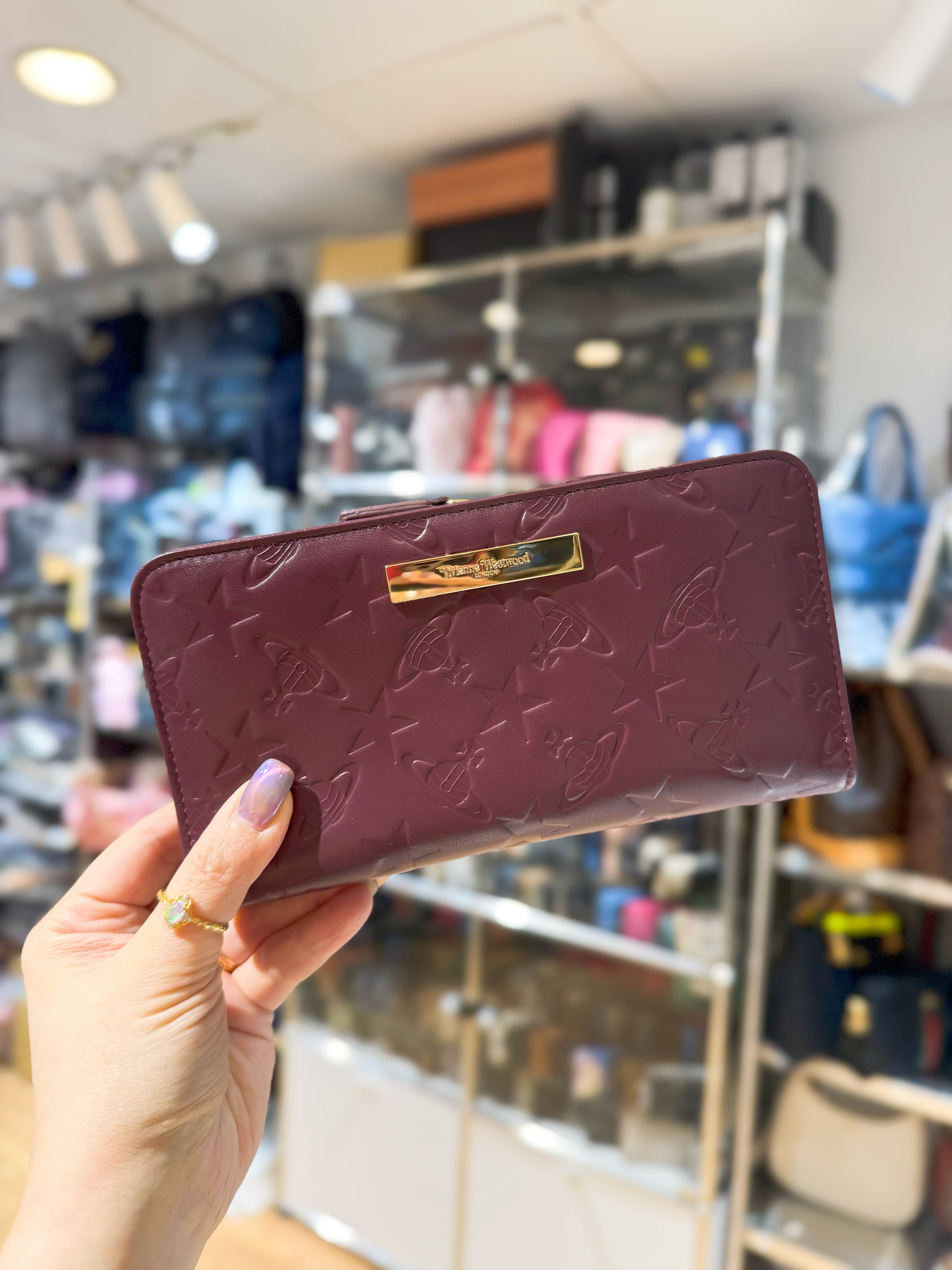 VW slim long wallet starorb/wine