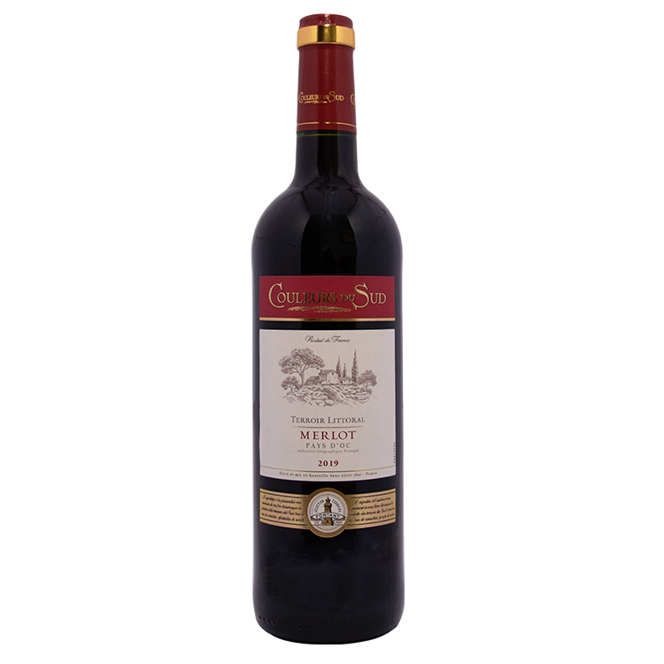 IGT Pays D'oc Merlot, Couleurs du Sud Terroir Littoral 2021, France