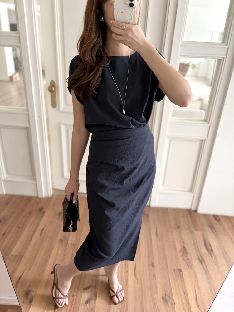 Lyra Ruched Set (Navy)